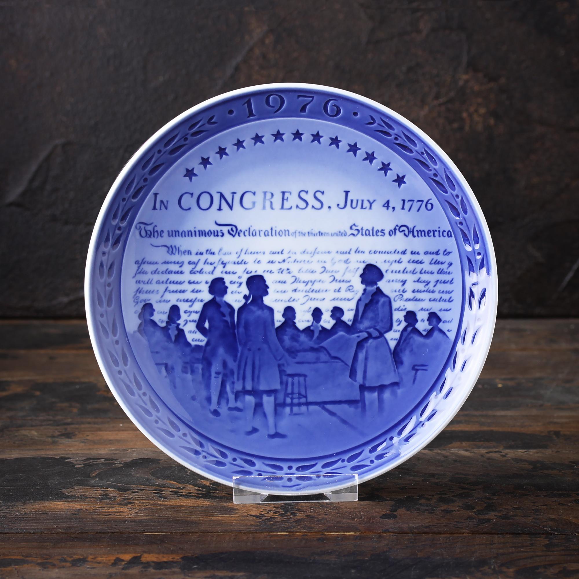 Винтажная декоративная тарелка Royal Copenhagen "United States Bicentenary 1776-1976" Двухсотлетие США