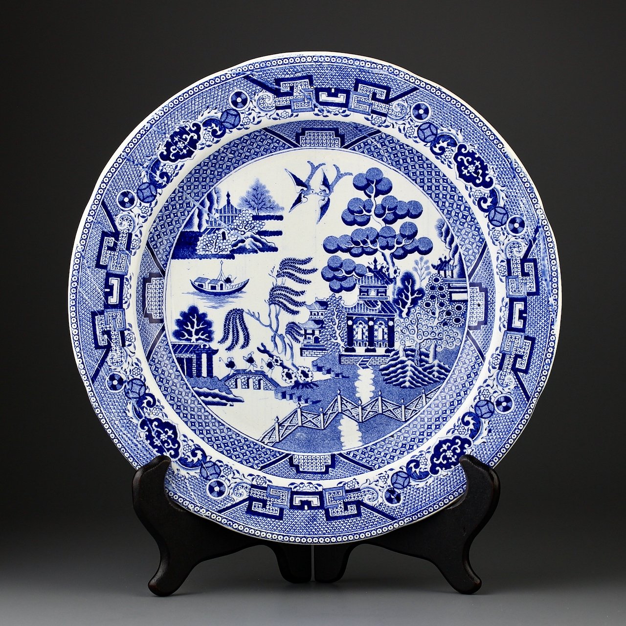 Антикварная тарелка "Blue Willow" Голубая ива