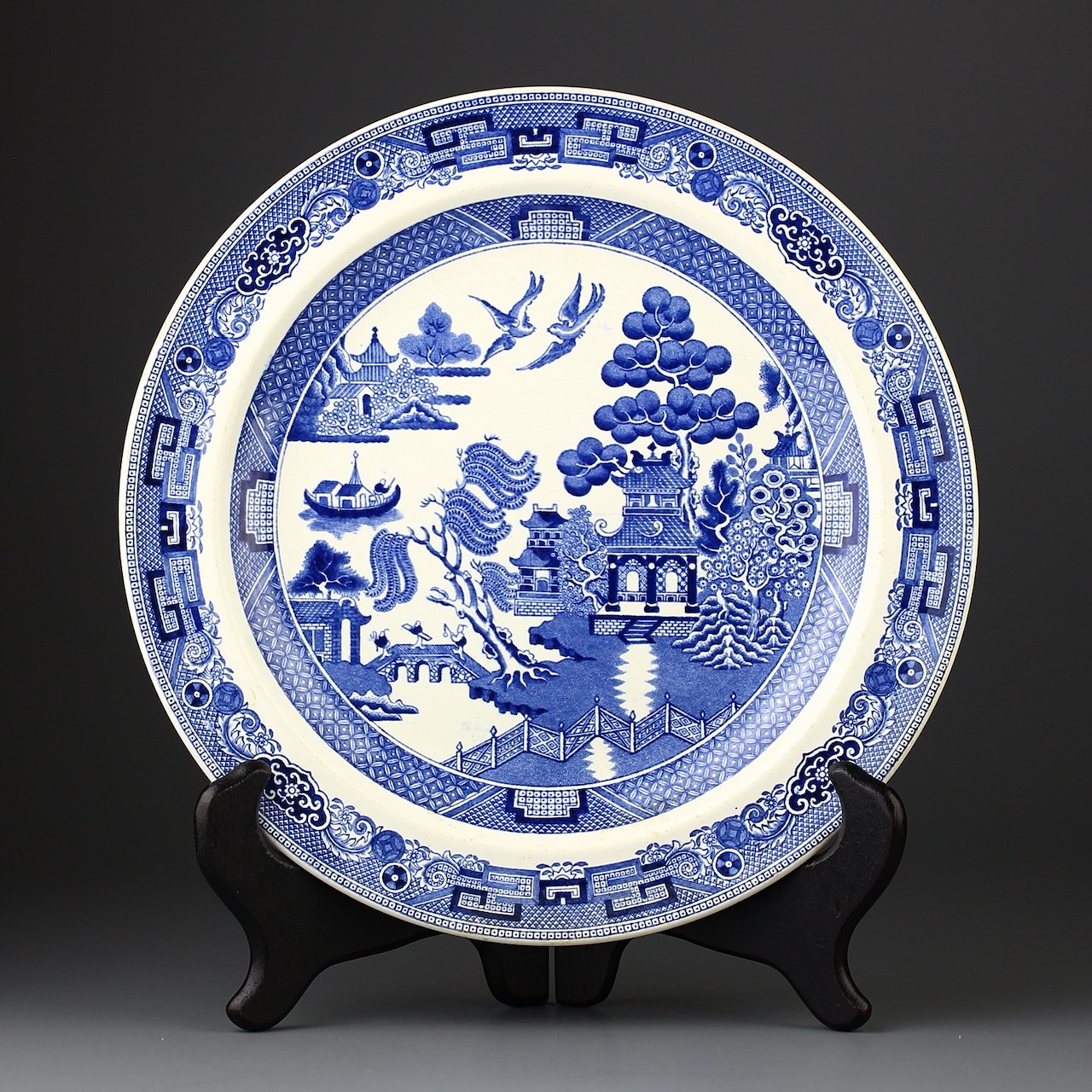 Антикварная тарелка Wedgwood Etruria "Blue Willow" Голубая ива