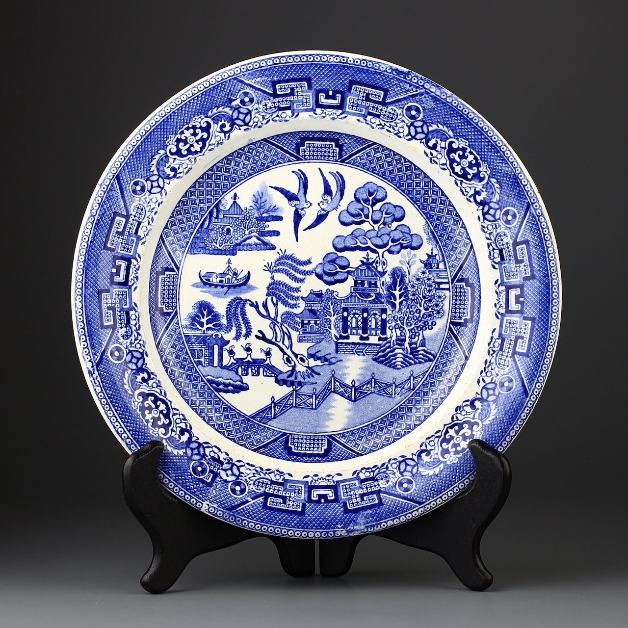 Антикварная тарелка Wedgwood & Co "Blue Willow" Голубая ива