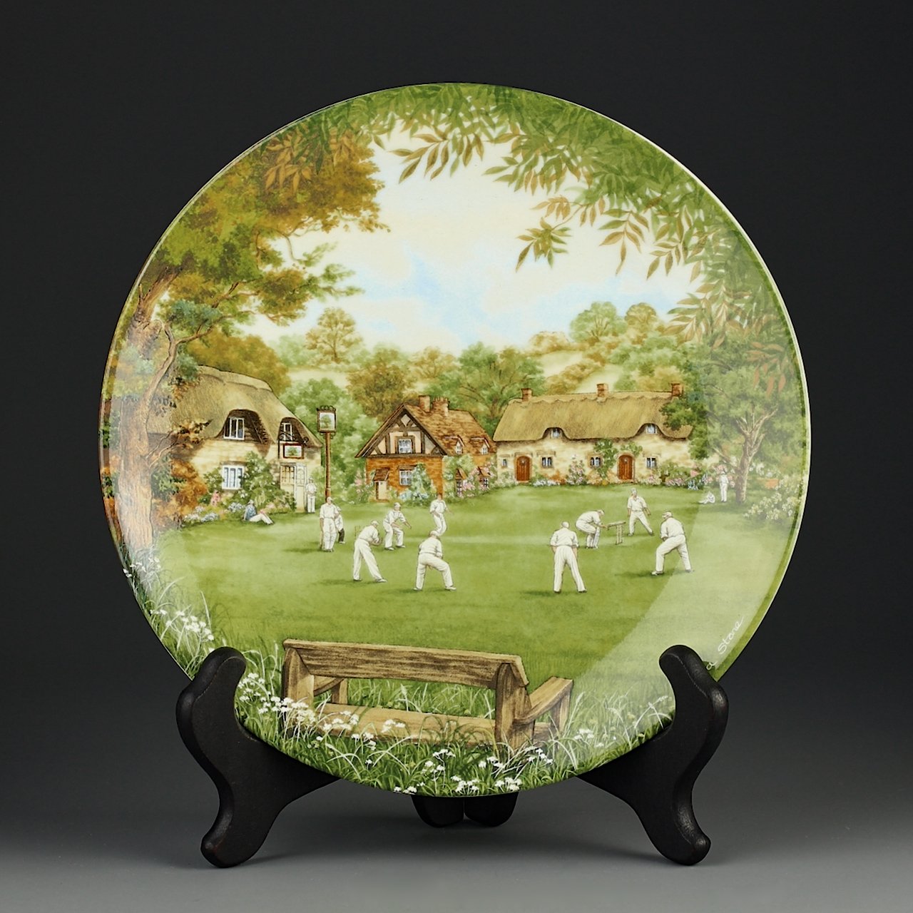 Винтажная декоративная тарелка Wedgwood "The Cricket Match" Крикетный матч