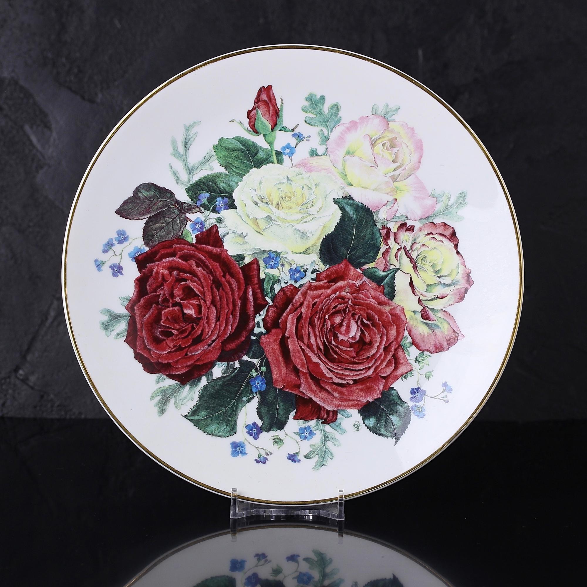 Винтажная декоративная тарелка Franklin Mint "Fragrant Glory" Розы