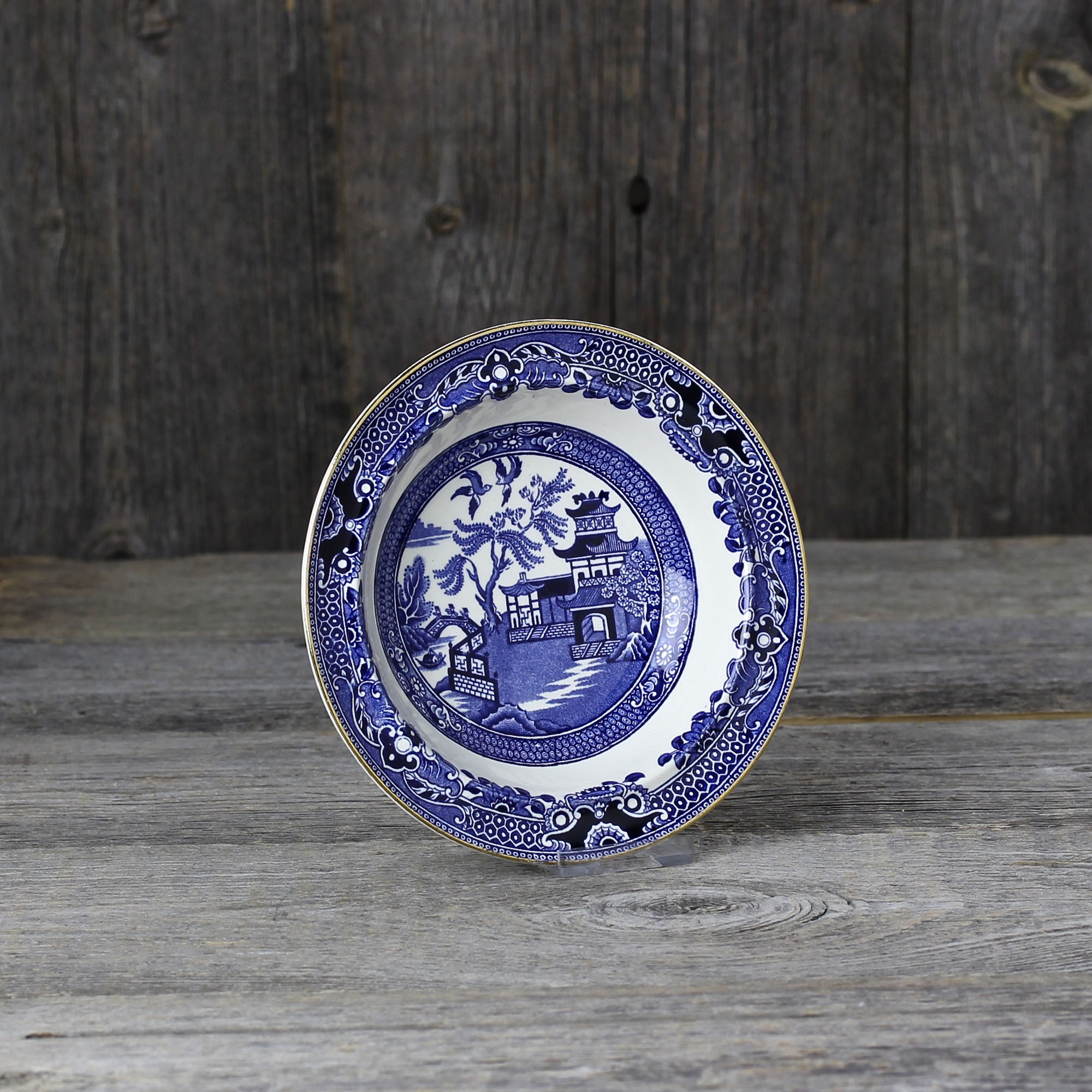 Антикварная глубокая тарелка Голубая Ива Шинуазри Burleigh Ware Blue Willow
