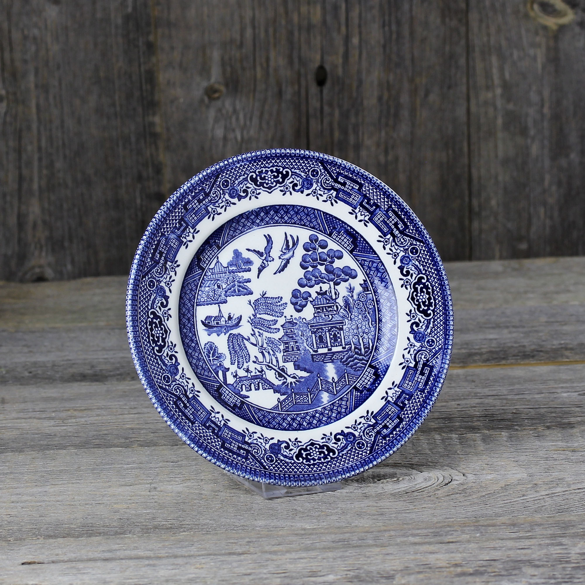 Винтажная английская тарелка Голубая ива Шинуазри Churchill Blue Willow