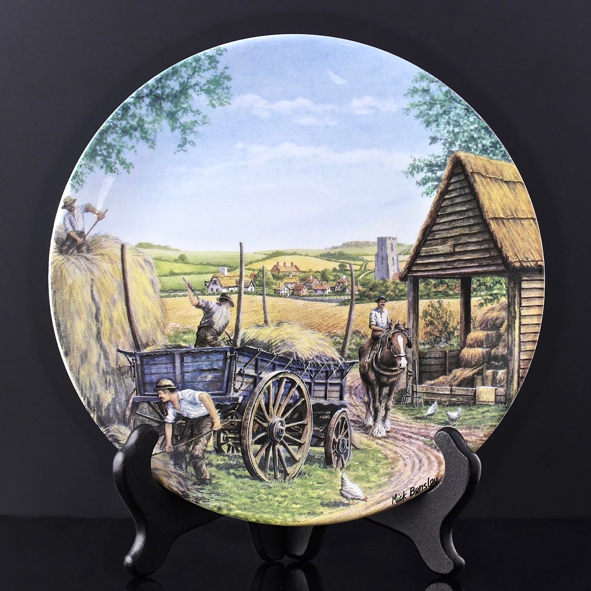 Винтажная декоративная тарелка Royal Doulton "Hillside Farm" Ферма на склоне холма