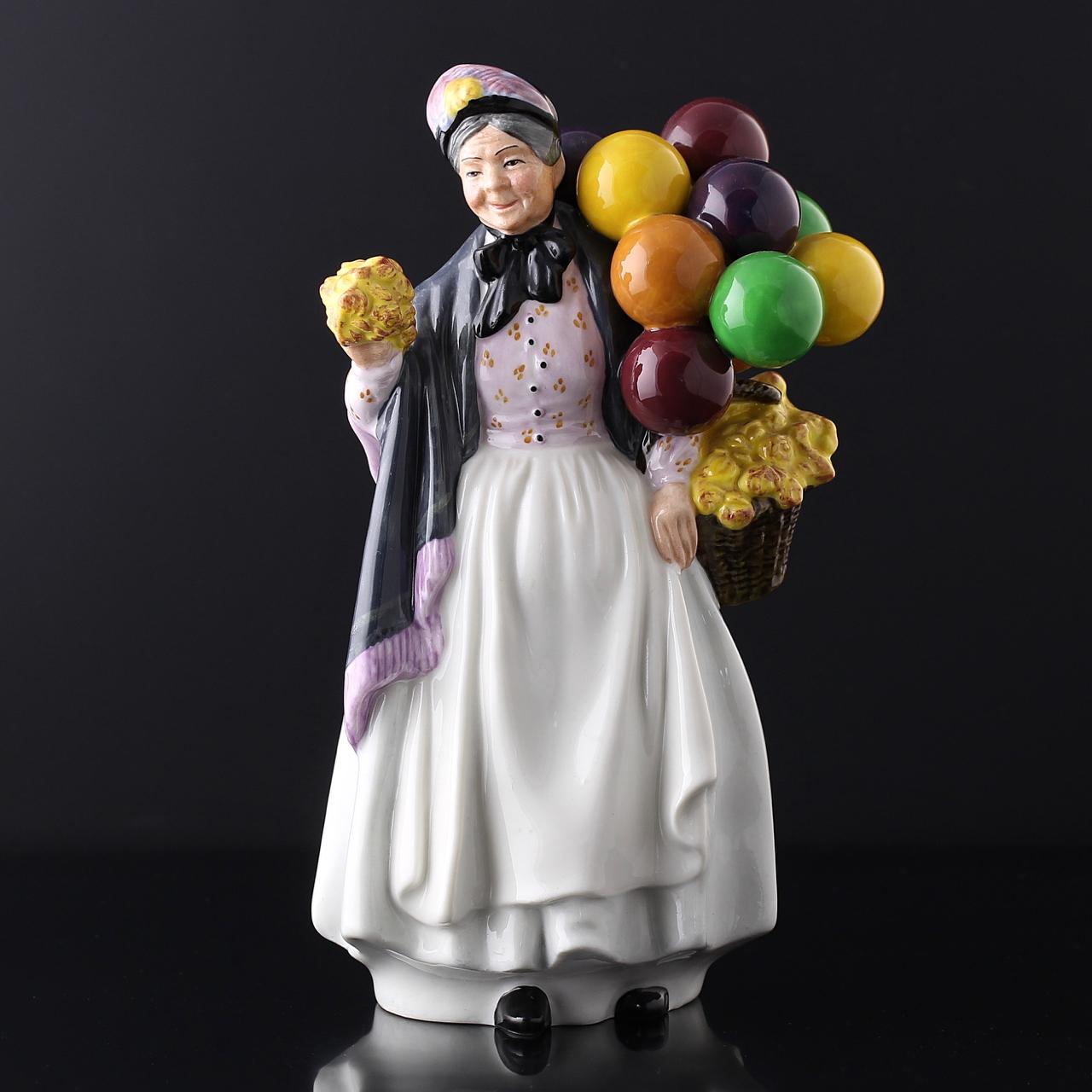 Винтажная фарфоровая статуэтка Англия Royal Doulton 1843 Biddy Penny Farthing Воздушные шары