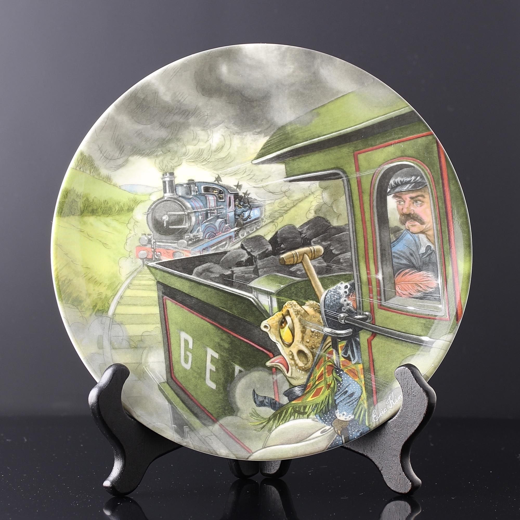 Винтажная декоративная тарелка Wedgwood Ветер в ивах "The Great Train Chase" Большая погоня на поезде
