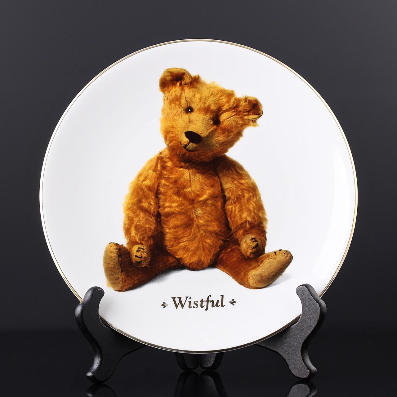 Тарелка винтажная декоративная настенная Фарфор Англия Мишка Тедди Royal Worcester Teddy Bear Wistful
