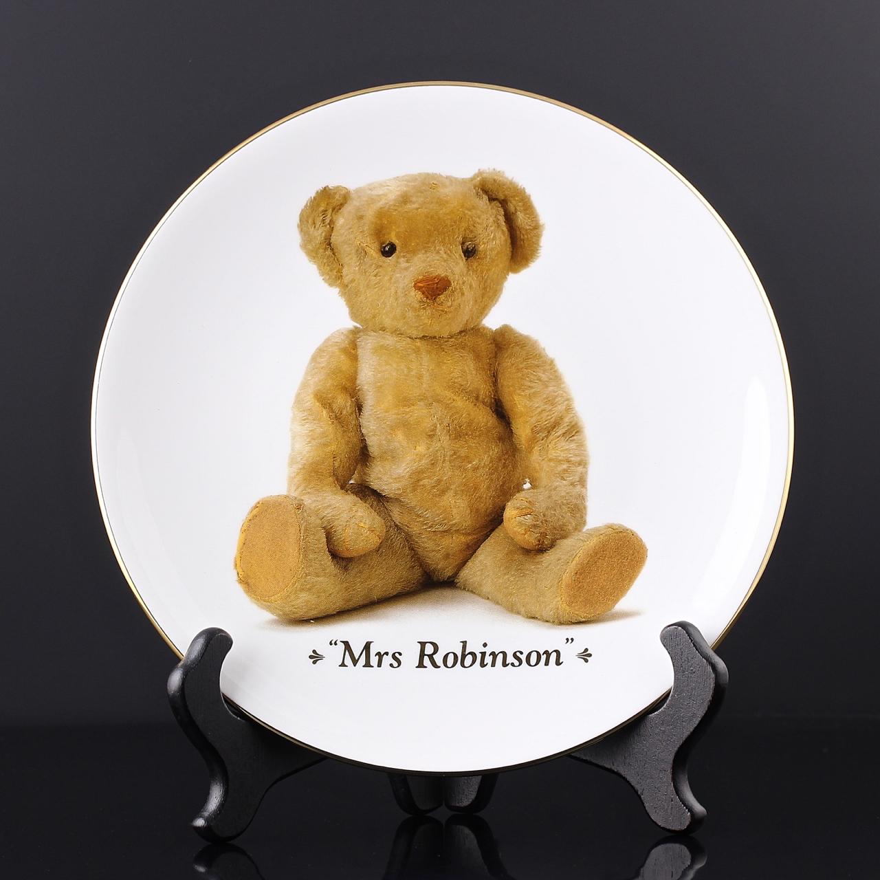 Винтажная декоративная тарелка Royal Worcester Teddy Bear "Mrs Robinson" Мишка Тедди "Миссис Робинсон"