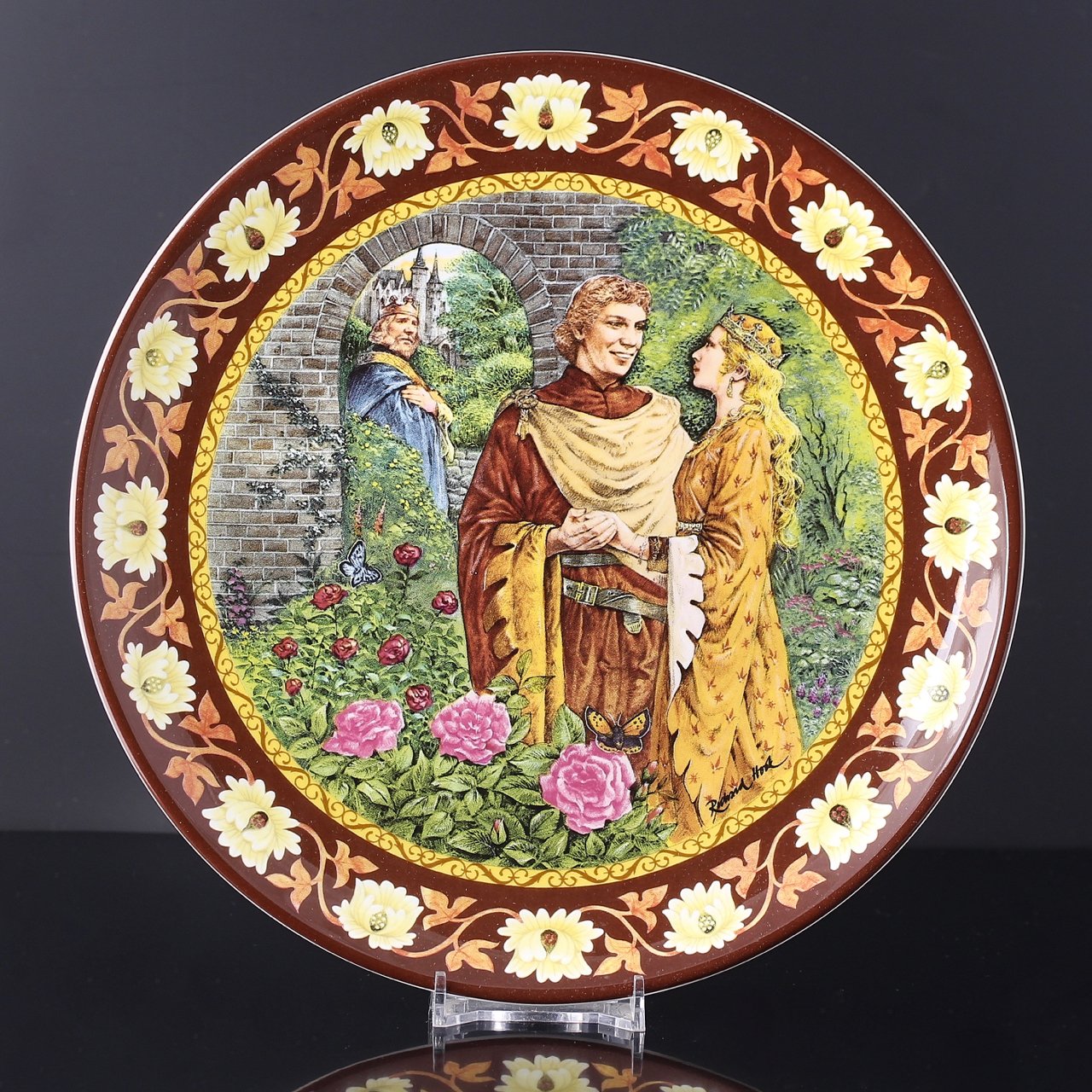 Винтажная декоративная тарелка Wedgwood "Lancelot and Guinevere" Артур Ланселот и Гвиневра