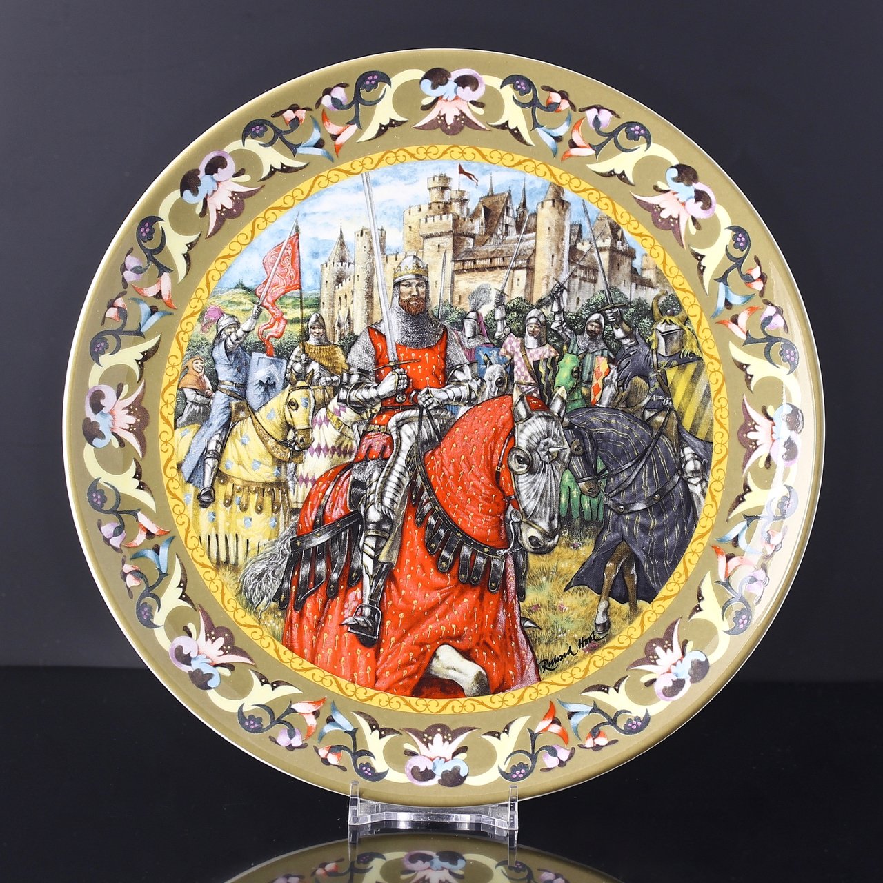 Винтажная декоративная тарелка Wedgwood "The Knights of the Round Table" Рыцари круглого стола