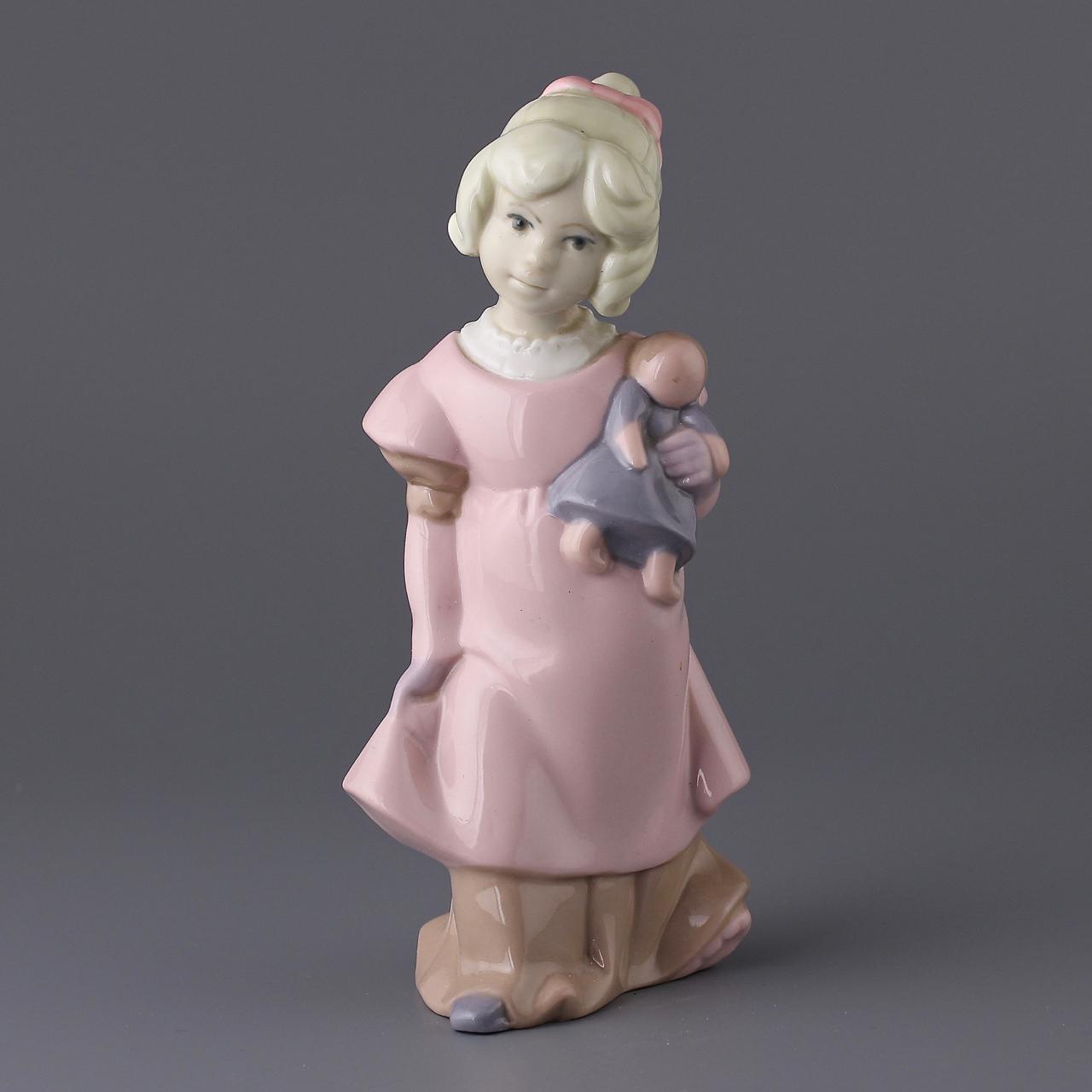 Винтажная фарфоровая статуэтка Испания REX Valencia Девочка с куклой