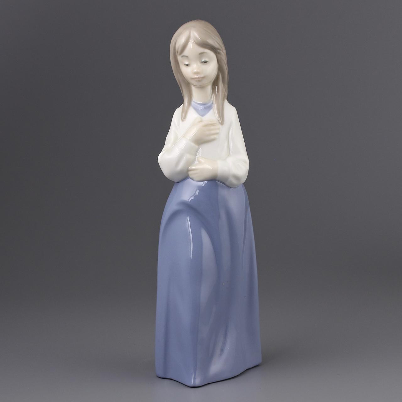 Винтажная фарфоровая статуэтка Испания Lladro NAO Wishful Thinking Девочка