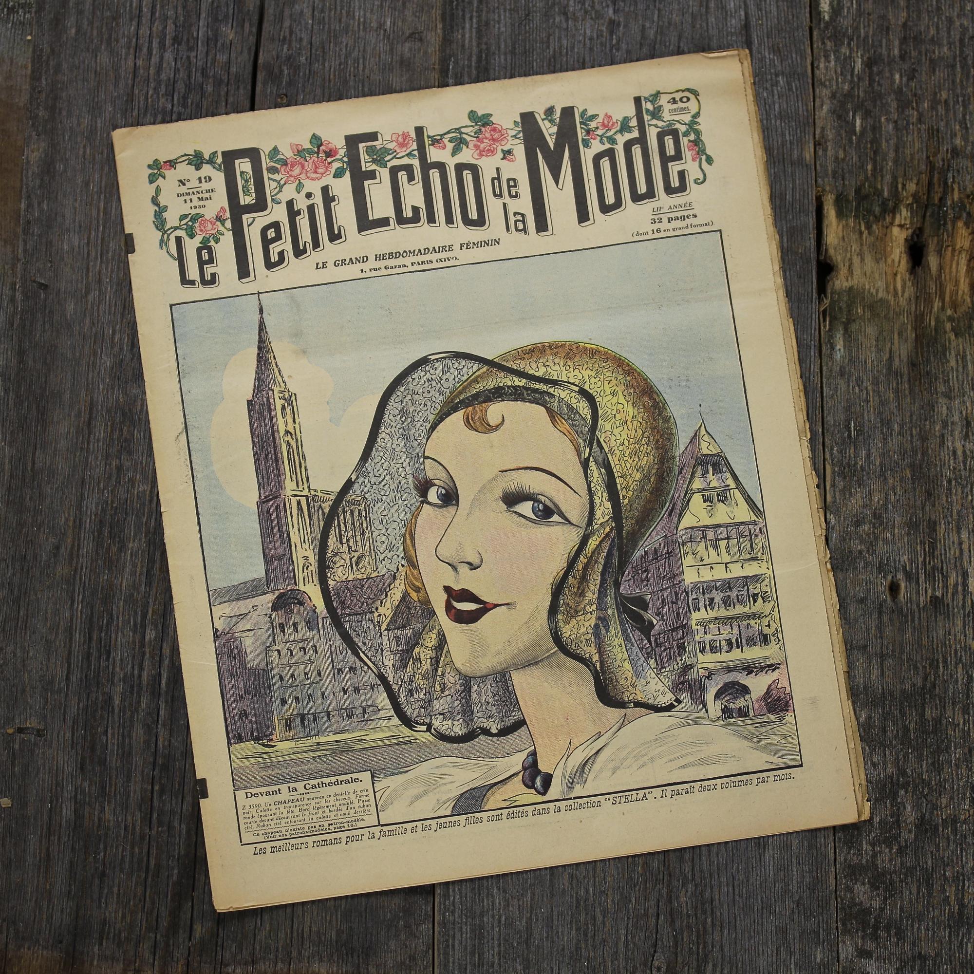Антикварный французский журнал мод Le Petit Echo de la Mode Dimanche 11 Mai 1930 Ар-деко