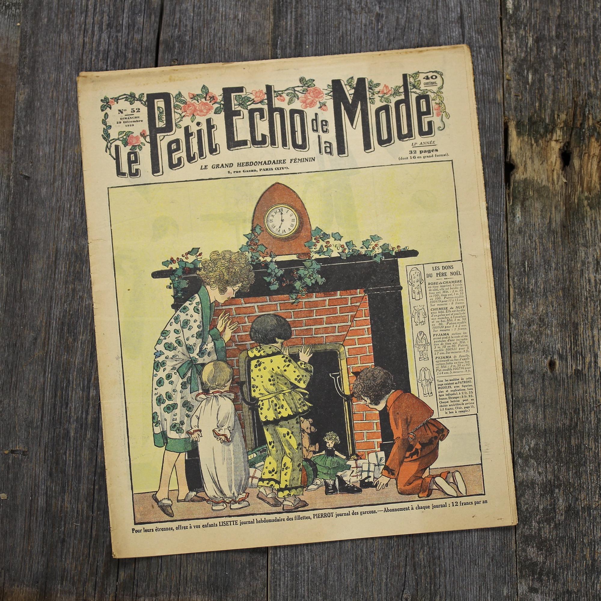 Антикварный французский журнал мод Le Petit Echo de la Mode Dimanche 29 Decembre 1929 Ар-деко