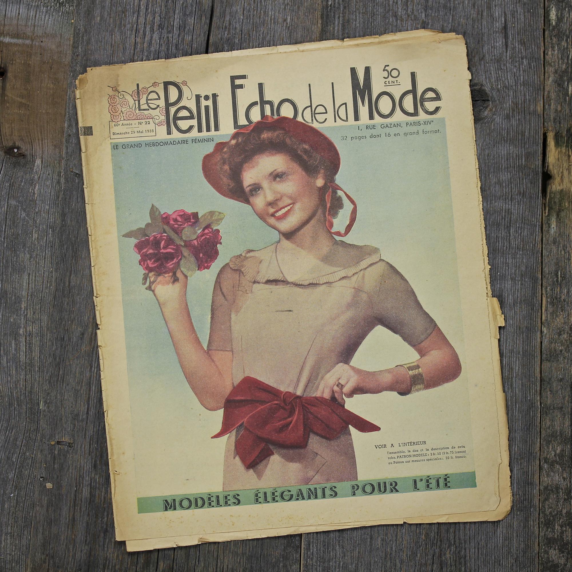 Антикварный французский журнал мод "Le Petit Echo de la Mode" Dimanche 29 Mai 1938