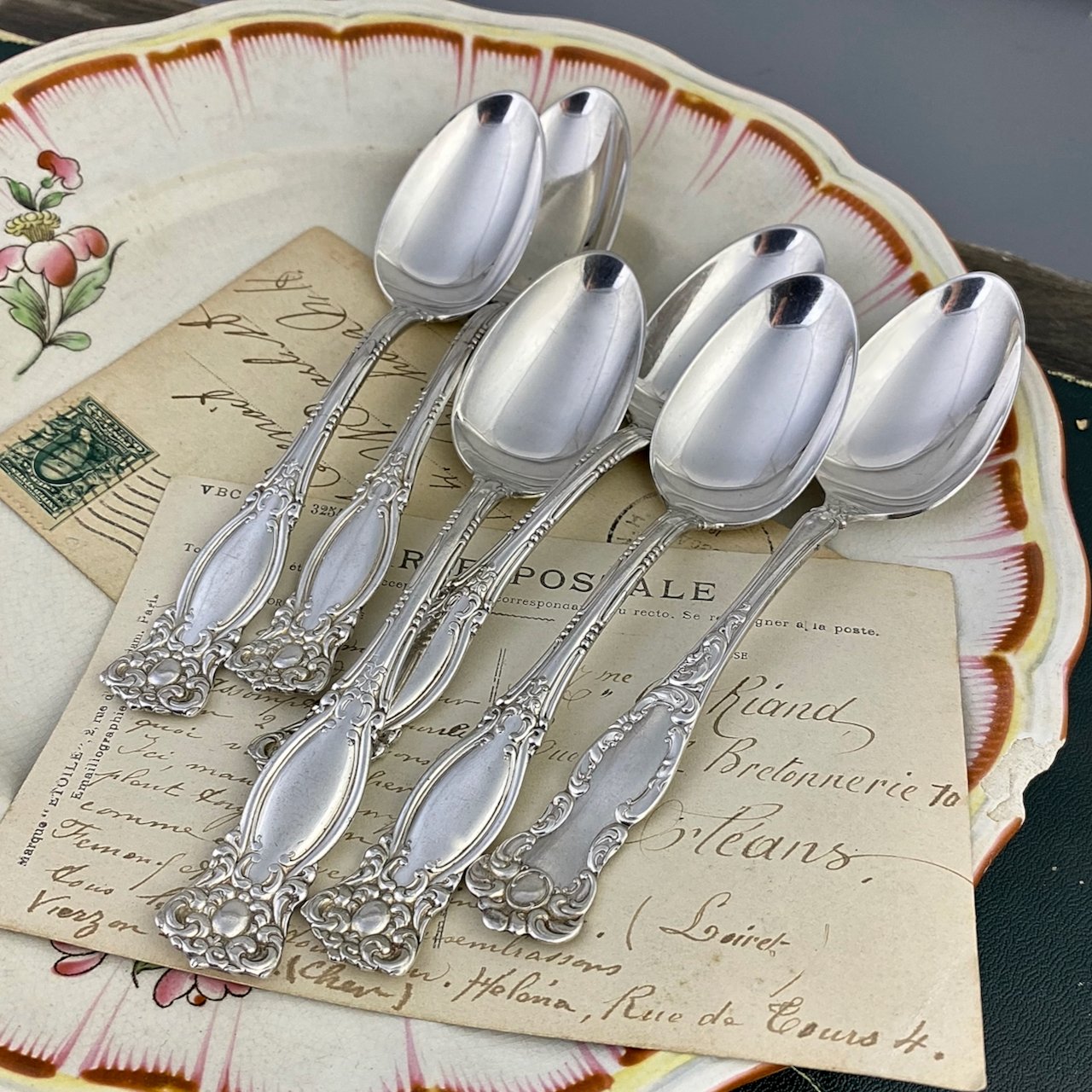 Антикварные американские чайные ложки с серебряным покрытием William Rogers & Son