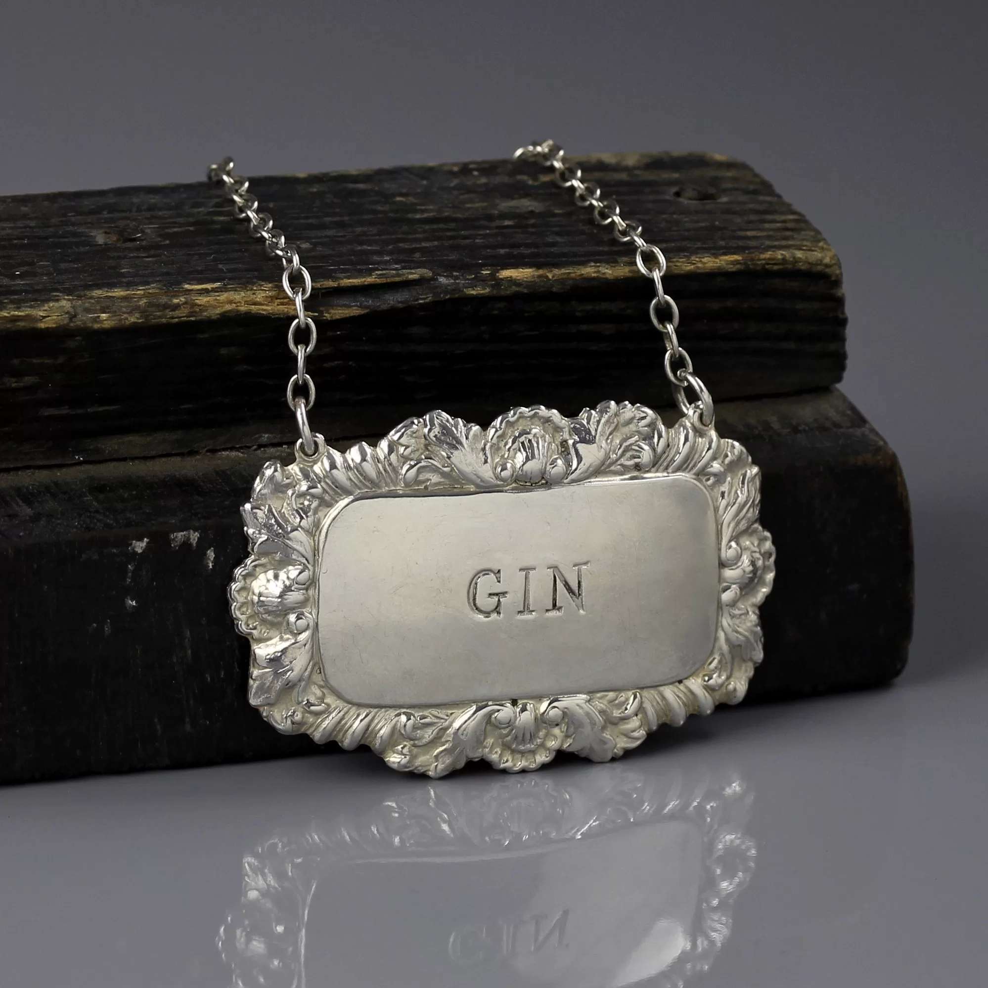 Антикварный английский лейбл для декантера Джин GIN Mappin & Webb