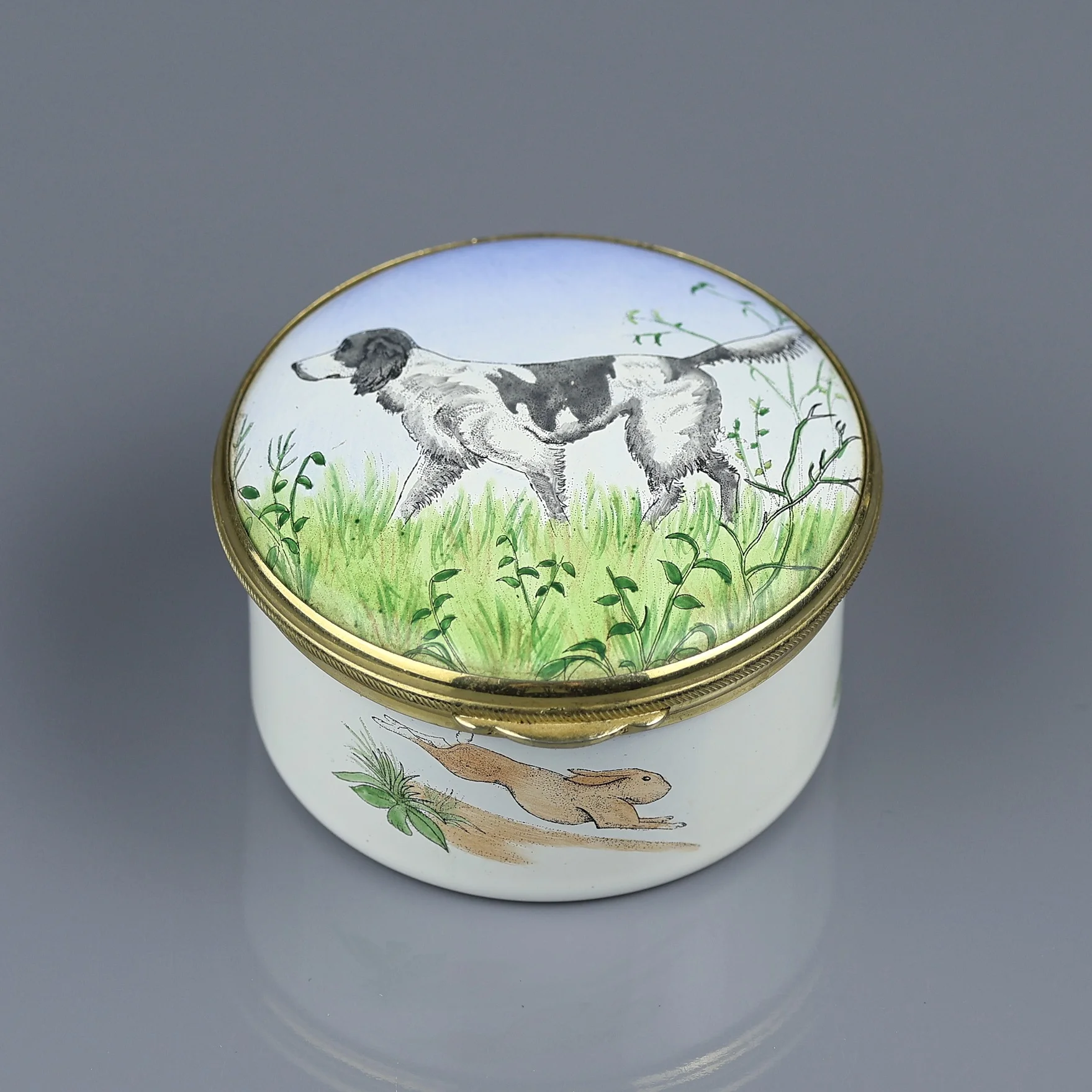 Шкатулка английская Сеттер Собака Охота Wedgwood Веджвуд Copper Enamels English Setter