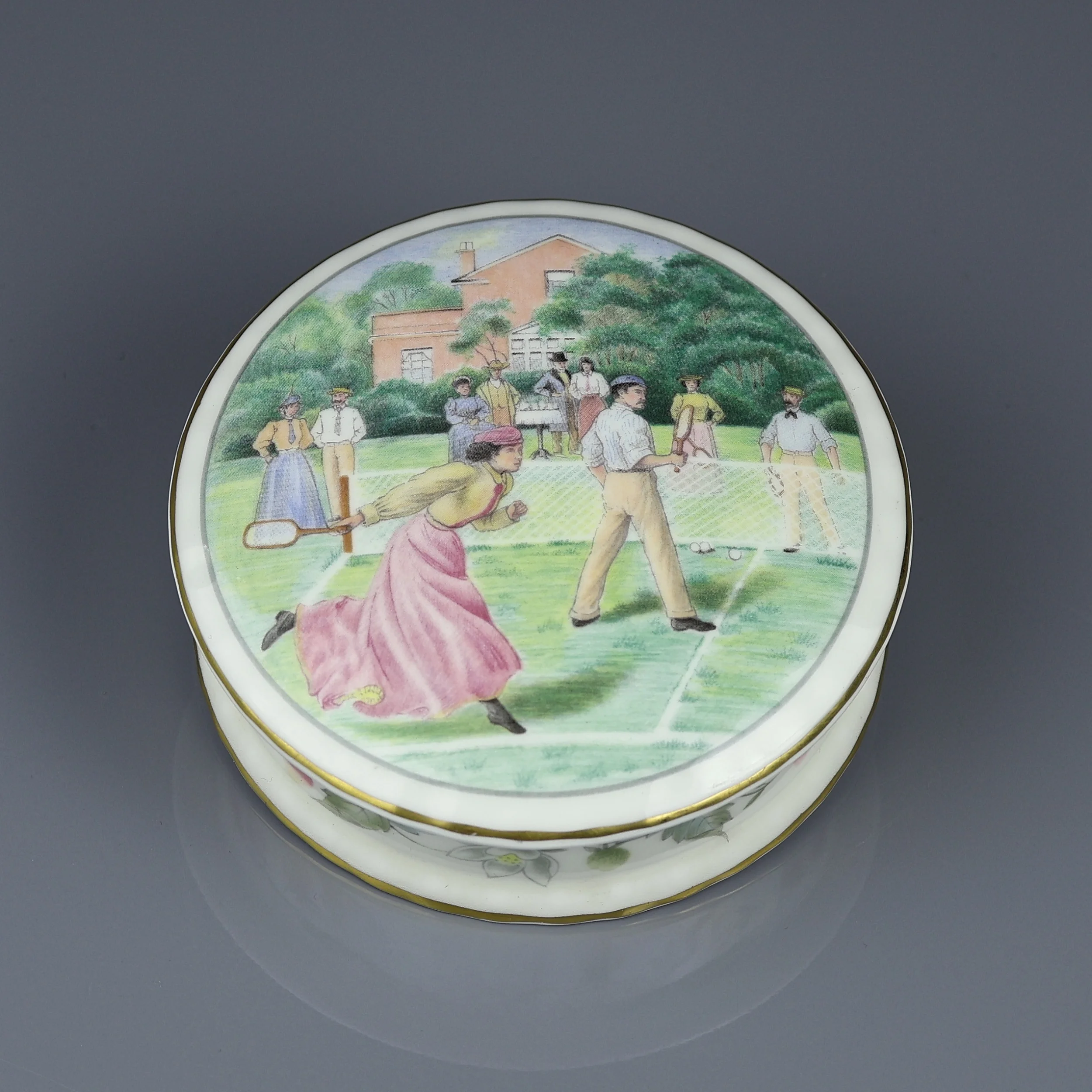 Фарфоровая винтажная шкатулка Теннис Minton Royal Doulton On the Lawn Wimbledon Collection