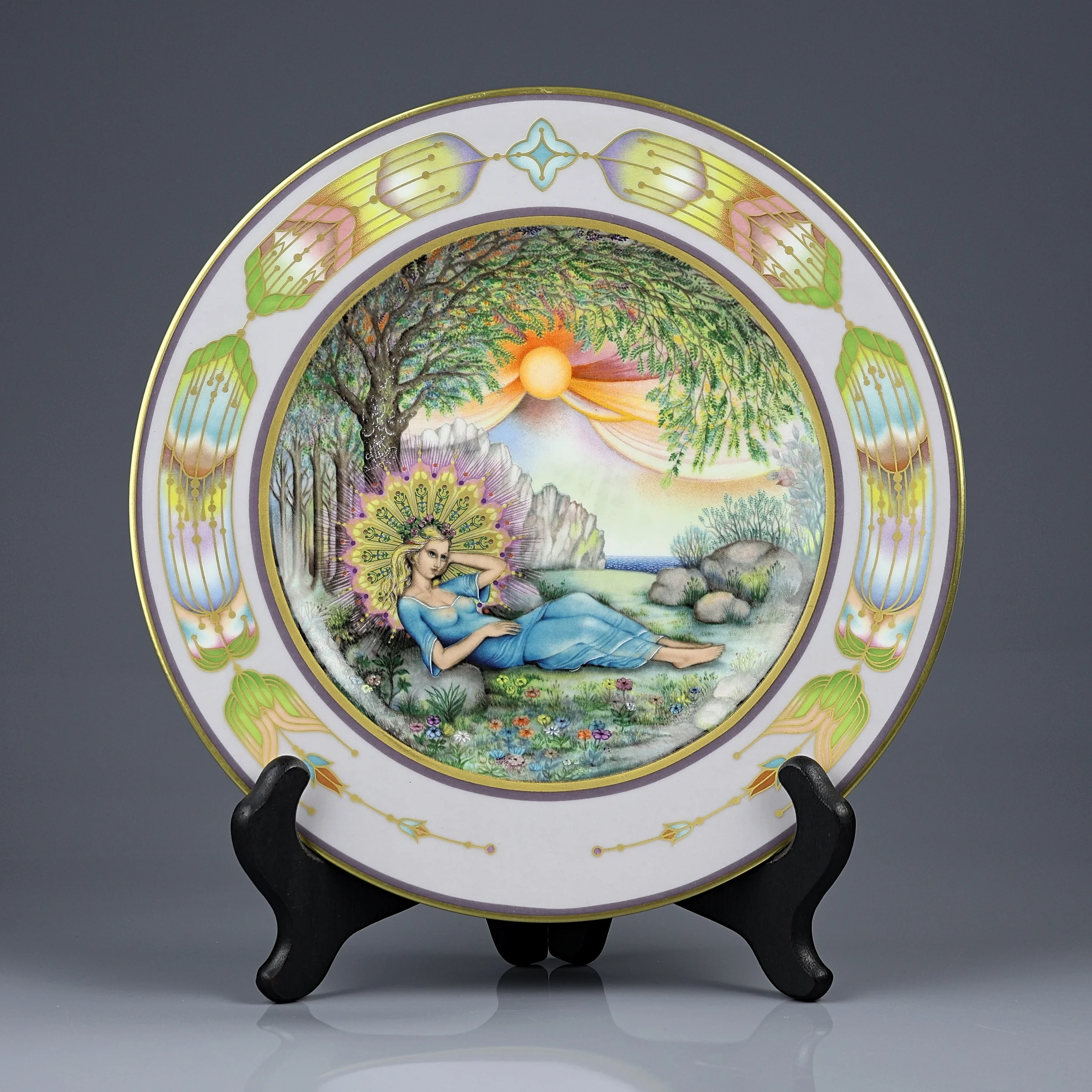 Винтажная фарфоровая декоративная тарелка Сны Катарины Villeroy & Boch Heinrich Katharina – durch die Liebe verzaubert Die Träume der Katharina