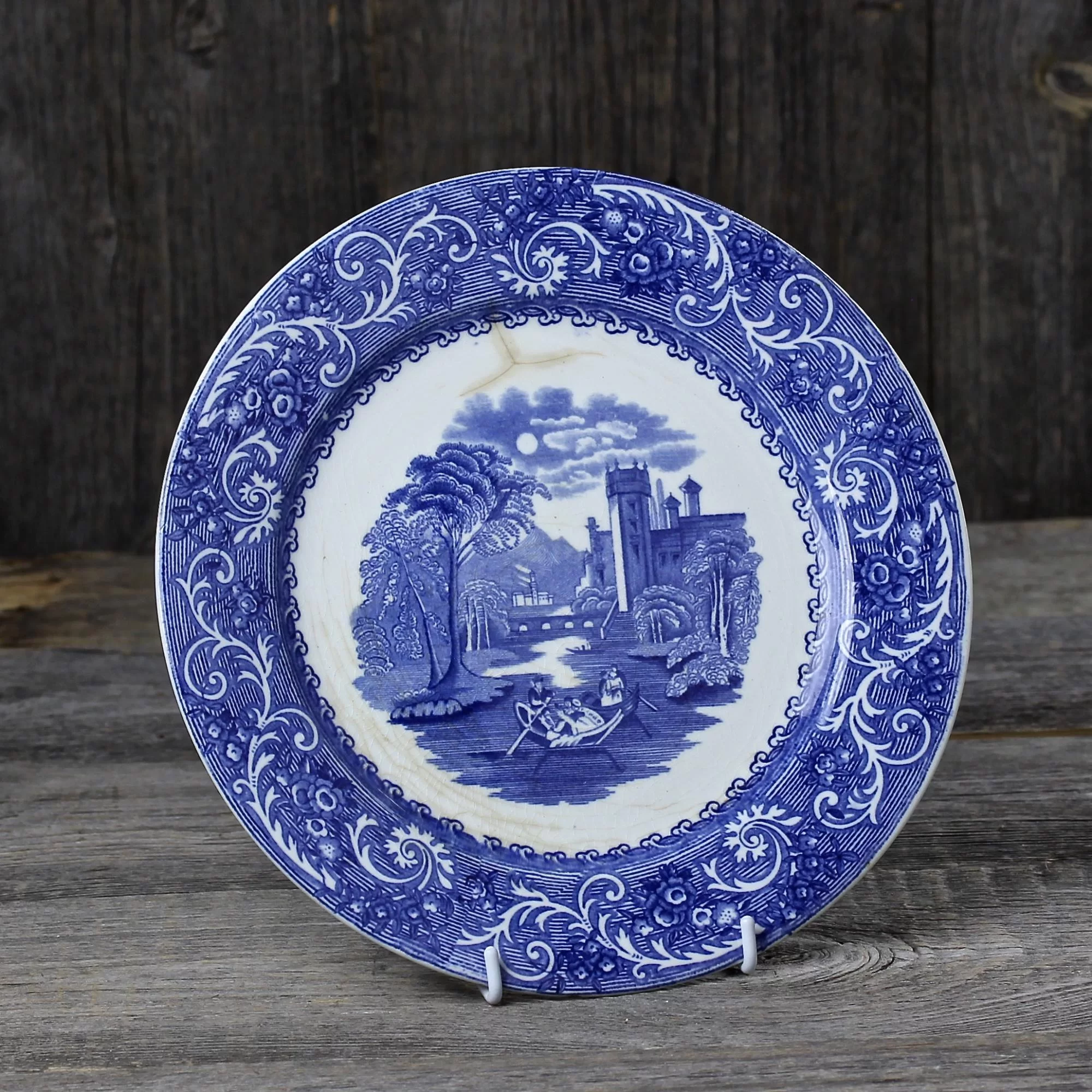Тарелка антикварная декоративная настенная Англия Рейн Wedgwood & Co Rhine 24,5 см