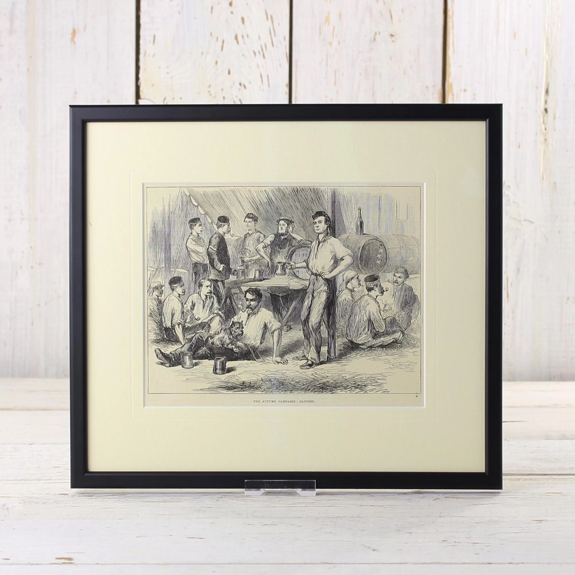 Антикварная иллюстрация The Illustrated London News The autumn campaign canteen Полевая кухня