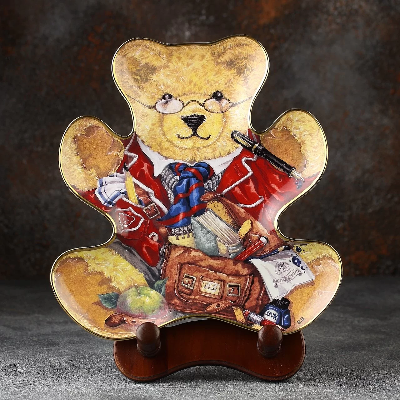Тарелка винтажная декоративная настенная Фарфор Мишка Тедди Franklin Mint Teddy Bear Back-to-School