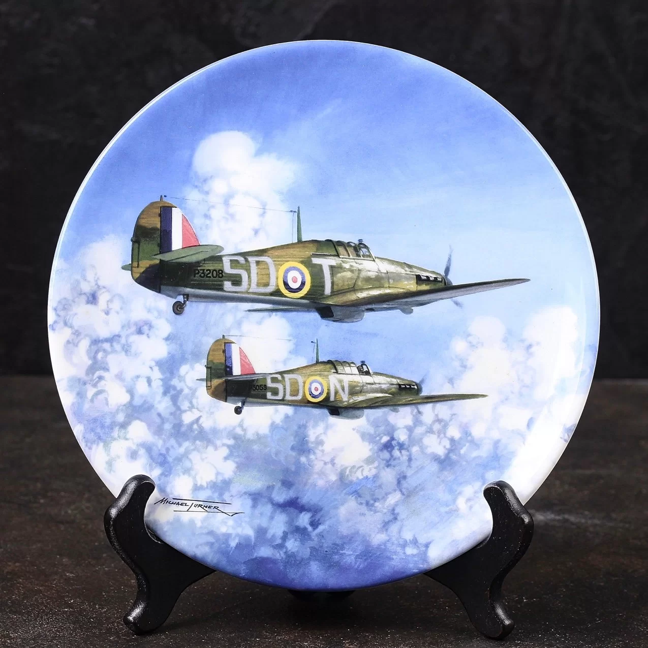 Тарелка винтажная декоративная настенная Фарфор Англия Самолёты Coalport Reach for the Sky Flight Through The Clouds