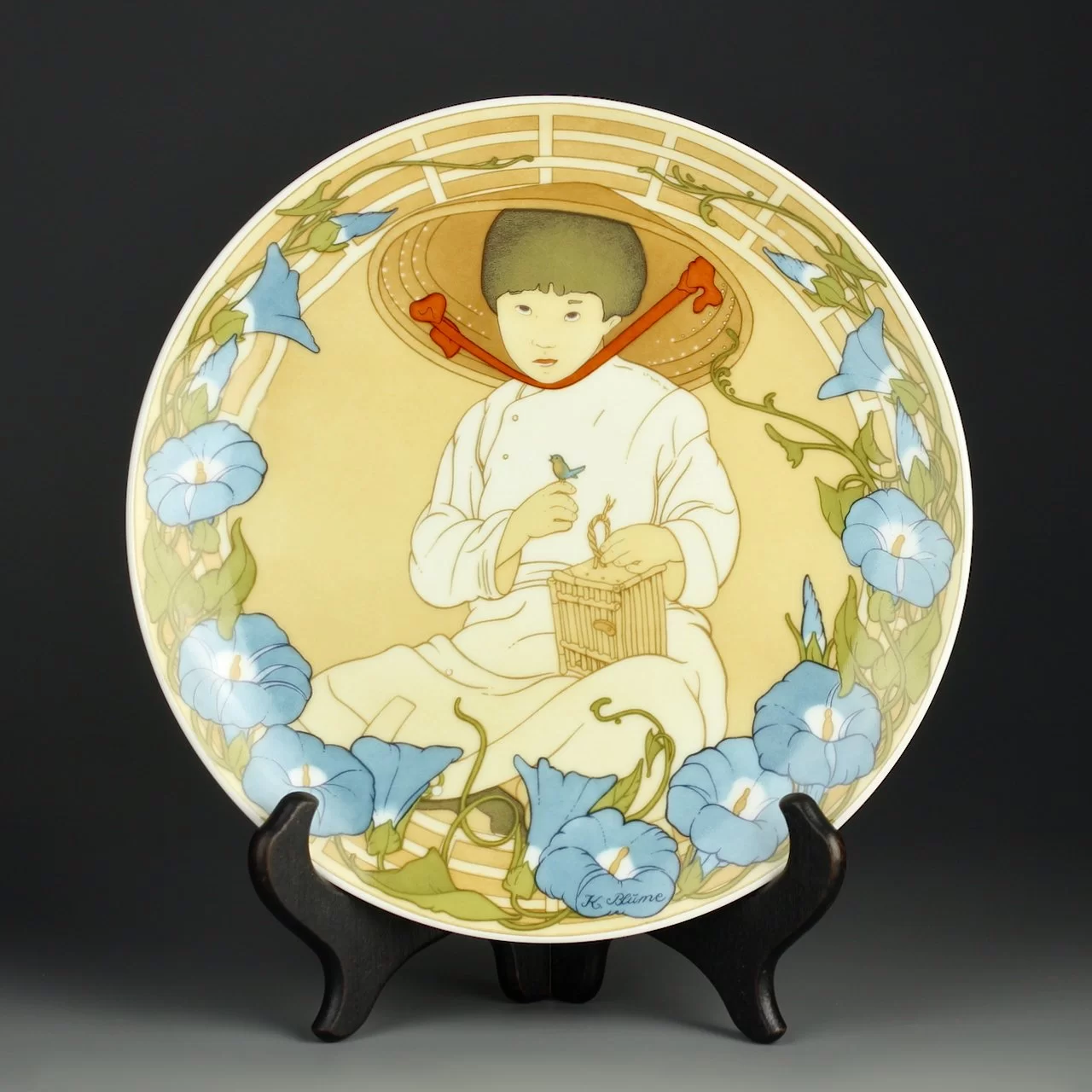 Тарелка винтажная декоративная настенная Фарфор Дети Villeroy & Boch Heinrich Children of the World Asia №2 unicef