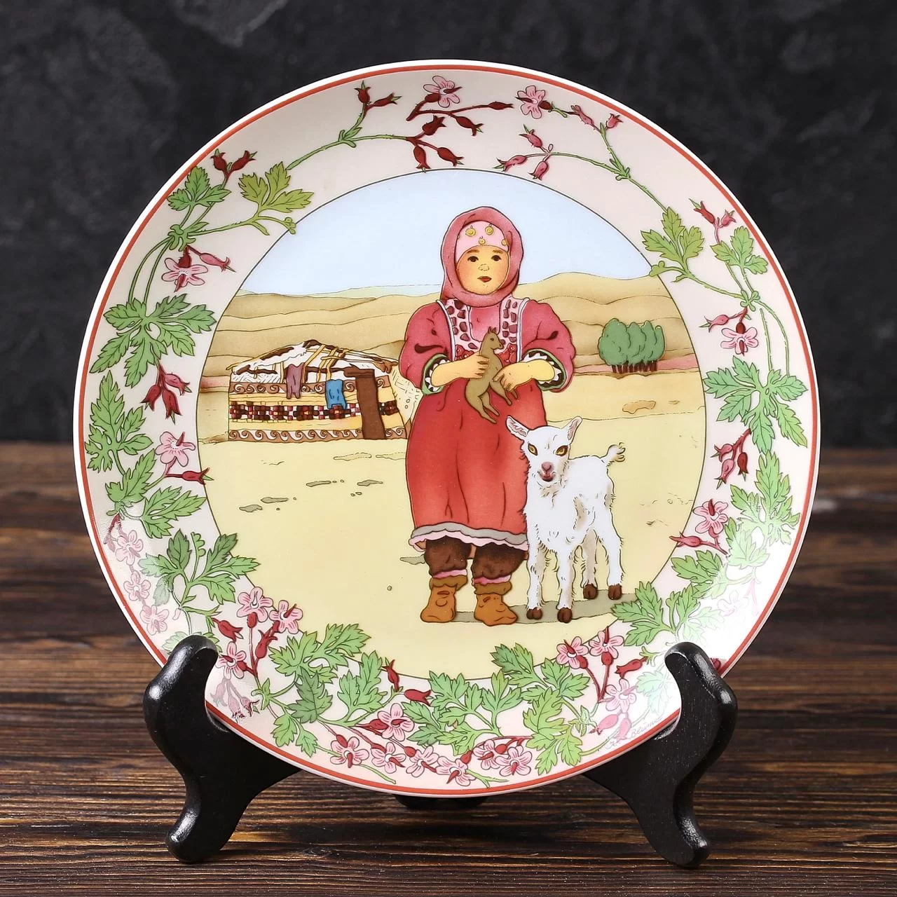 Тарелка винтажная декоративная настенная Фарфор Дети Villeroy & Boch Heinrich Our Children Afghanistan №5 unicef