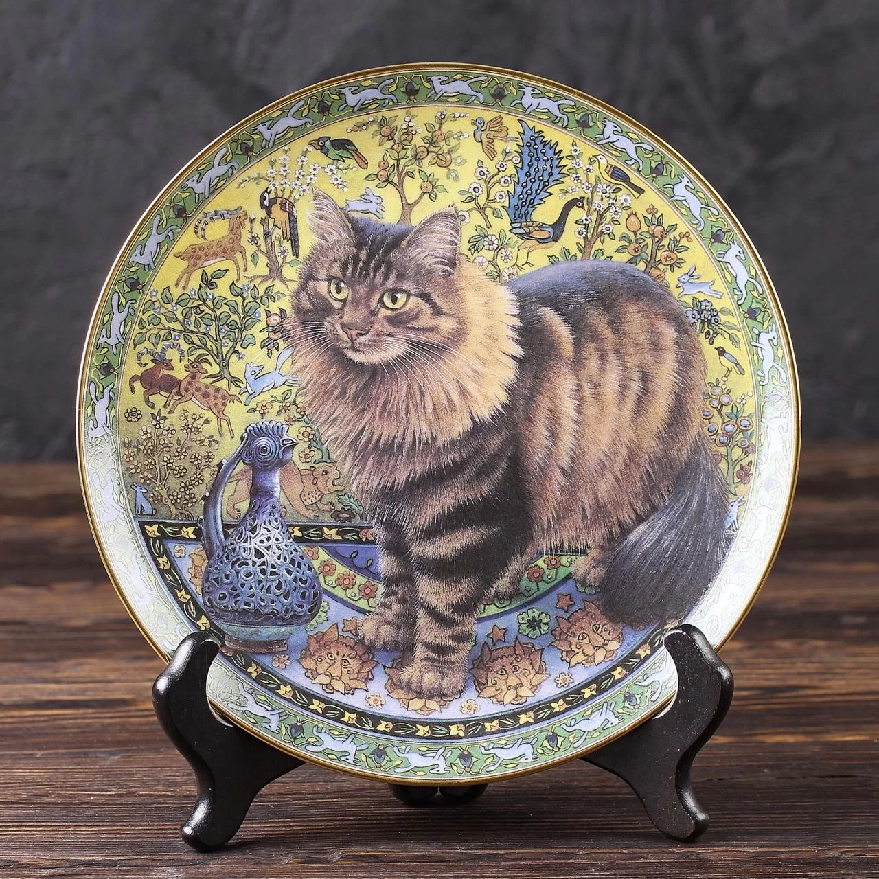 Тарелка винтажная декоративная настенная Фарфор Англия Кошки мира Danbury Mint Cats Around the World Ruskin in Persia