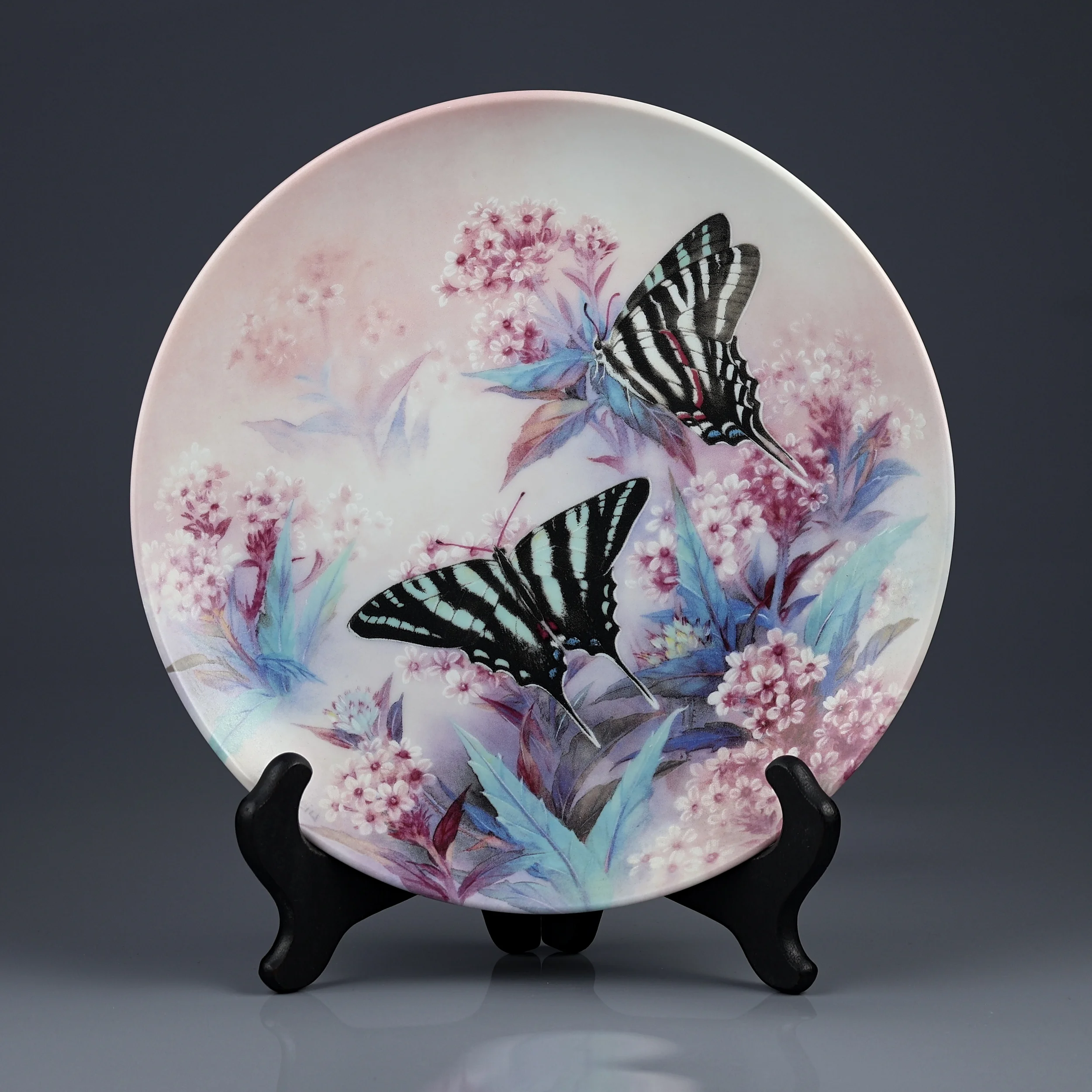 Тарелка винтажная декоративная настенная Бабочки George Gossamer Wings Lena Liu Zebra Swallowtails