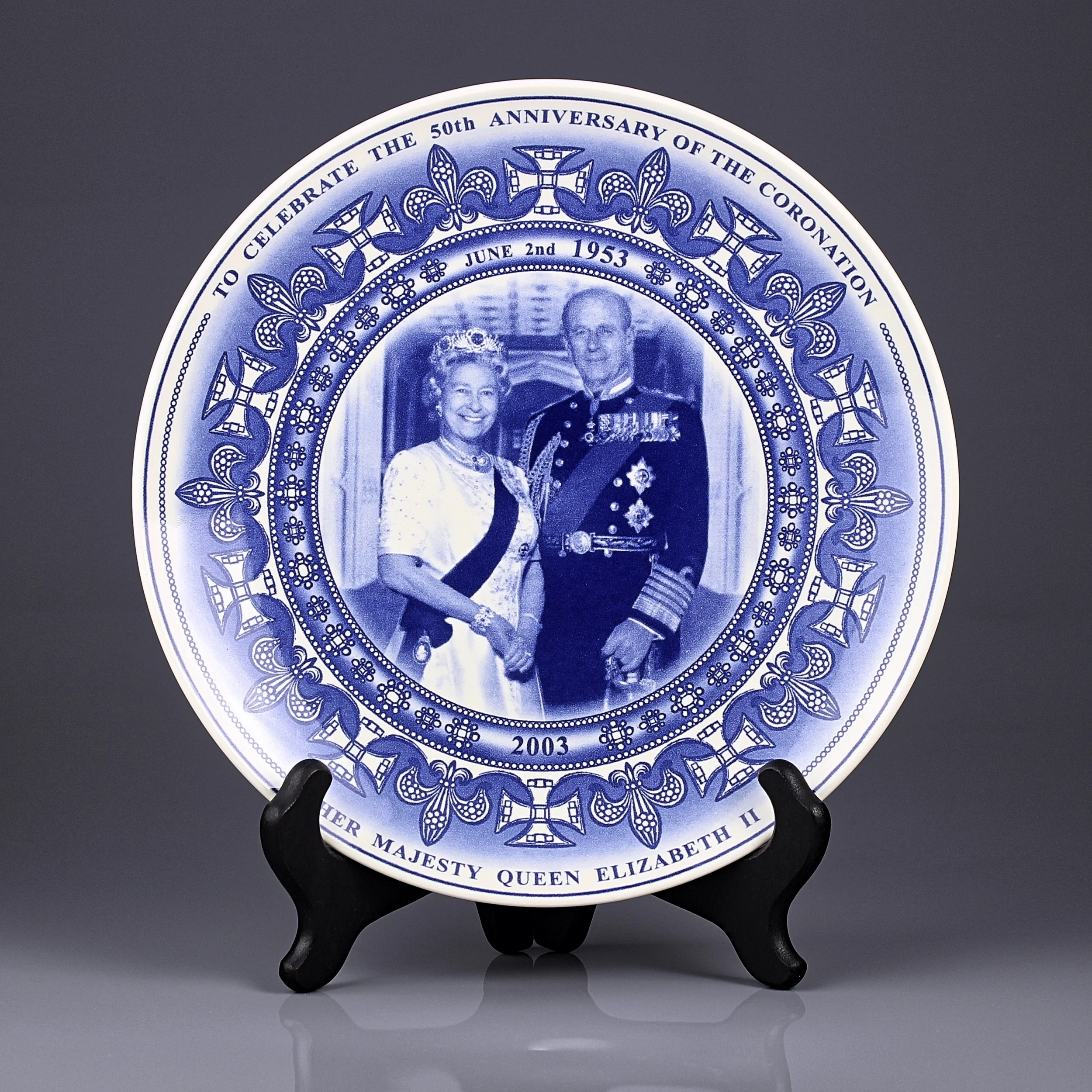 Винтажная коллекционная тарелка Коронация Елизаветы II Юбилей Wedgwood 50th Anniversary of the Coronation Daily Mail