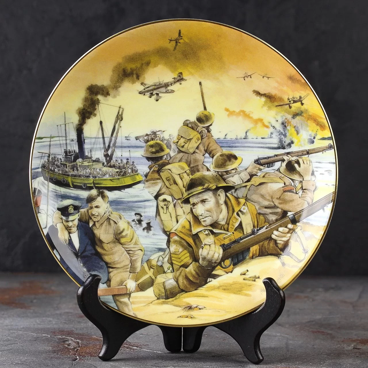 Винтажная тарелка Вторая мировая война Hamilton Collection This Was Their Finest Hour We Shall Fight on the Beaches