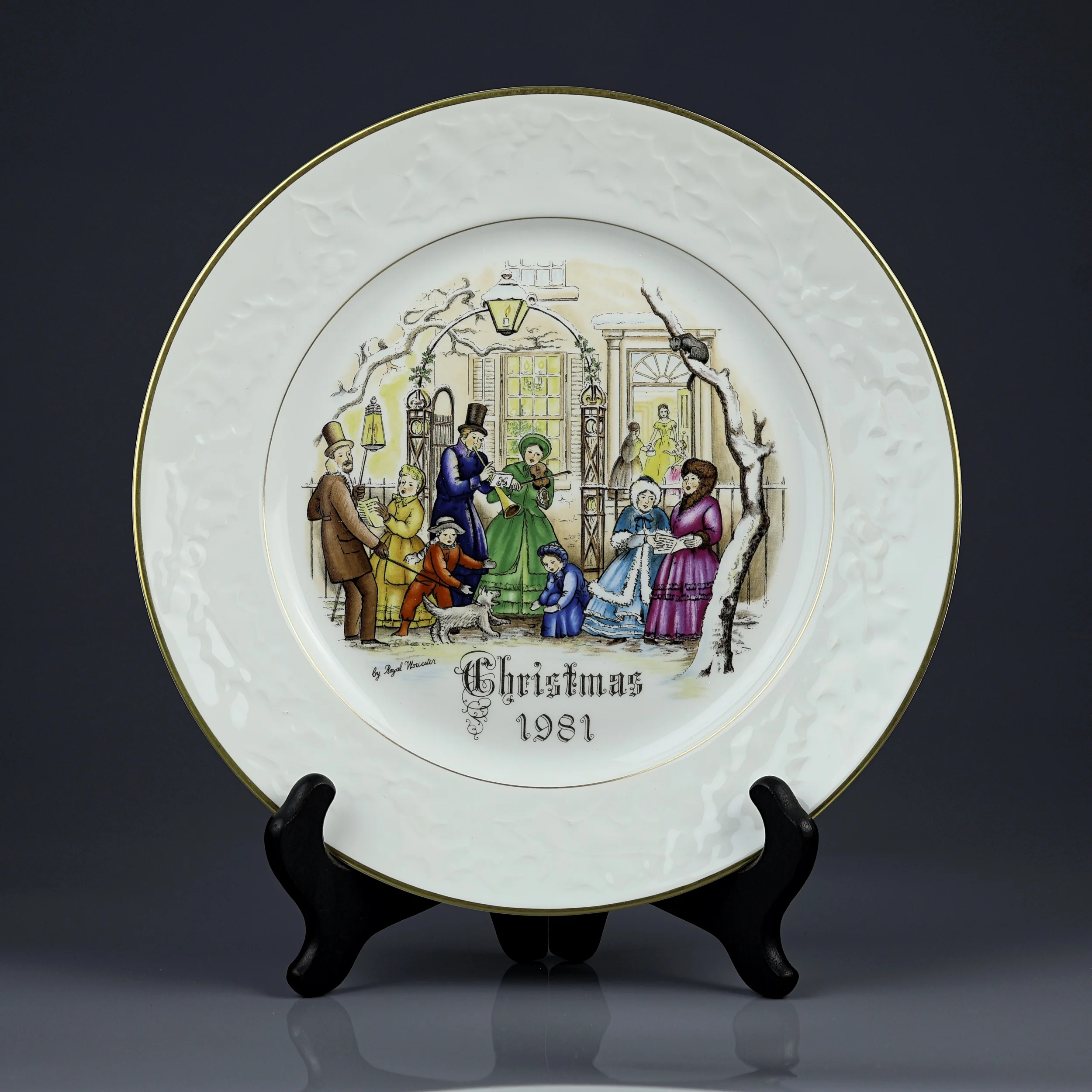 Тарелка винтажная декоративная настенная Рождество Англия Royal Worcester Christmas Day 1981 Peace and Goodwill to all Mankind
