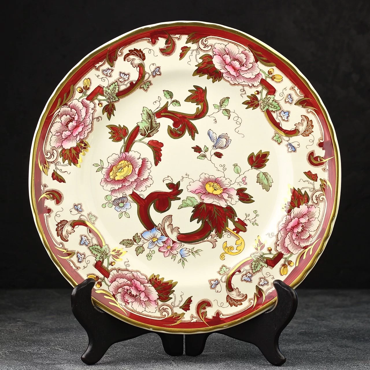Винтажная английская тарелка Mason's Ironstone Mandalay Red 26,5 см