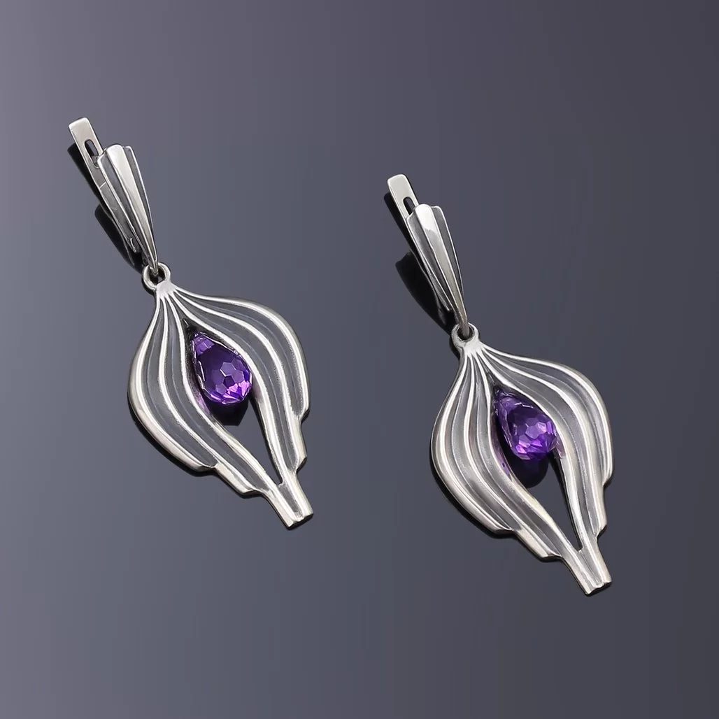 Серебряные серьги ручной работы Медузы