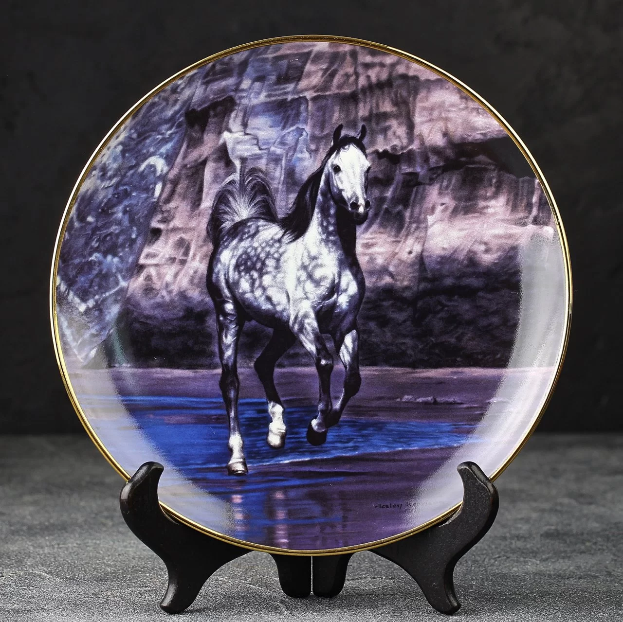 Тарелка винтажная декоративная настенная Фарфор Лошадь Danbury Mint Free Spirits Proud Heart Lesley Harrison