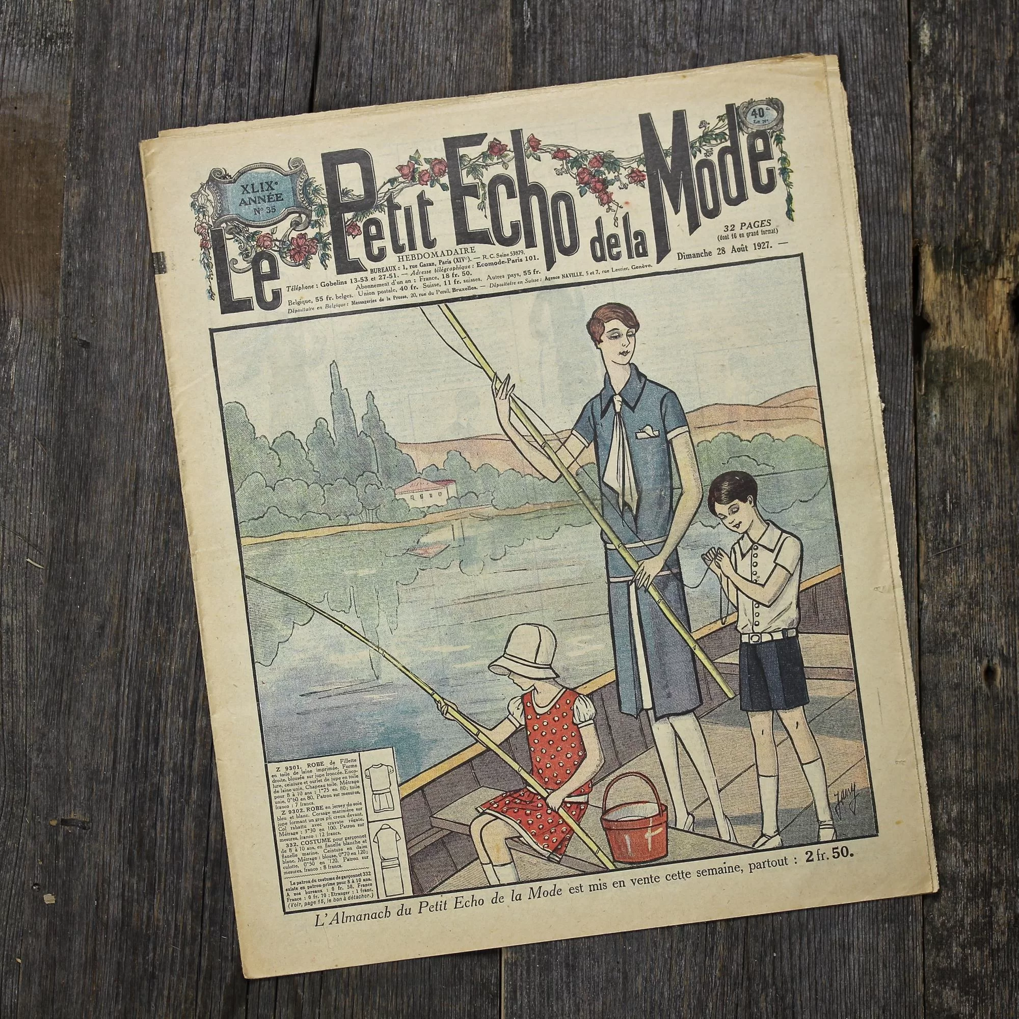 Антикварный французский журнал мод Le Petit Echo de la Mode Dimanche 28 Aout 1927 Ар-деко