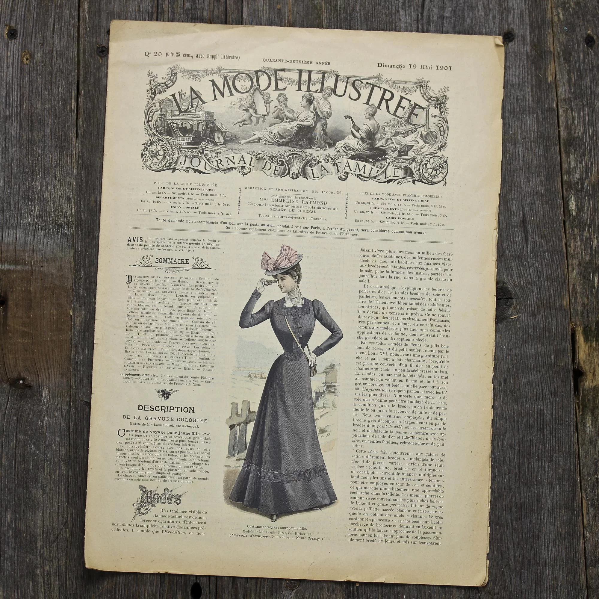 Антикварный французский журнал мод "La Mode Illustree" Dimanche 19 Mai 1901