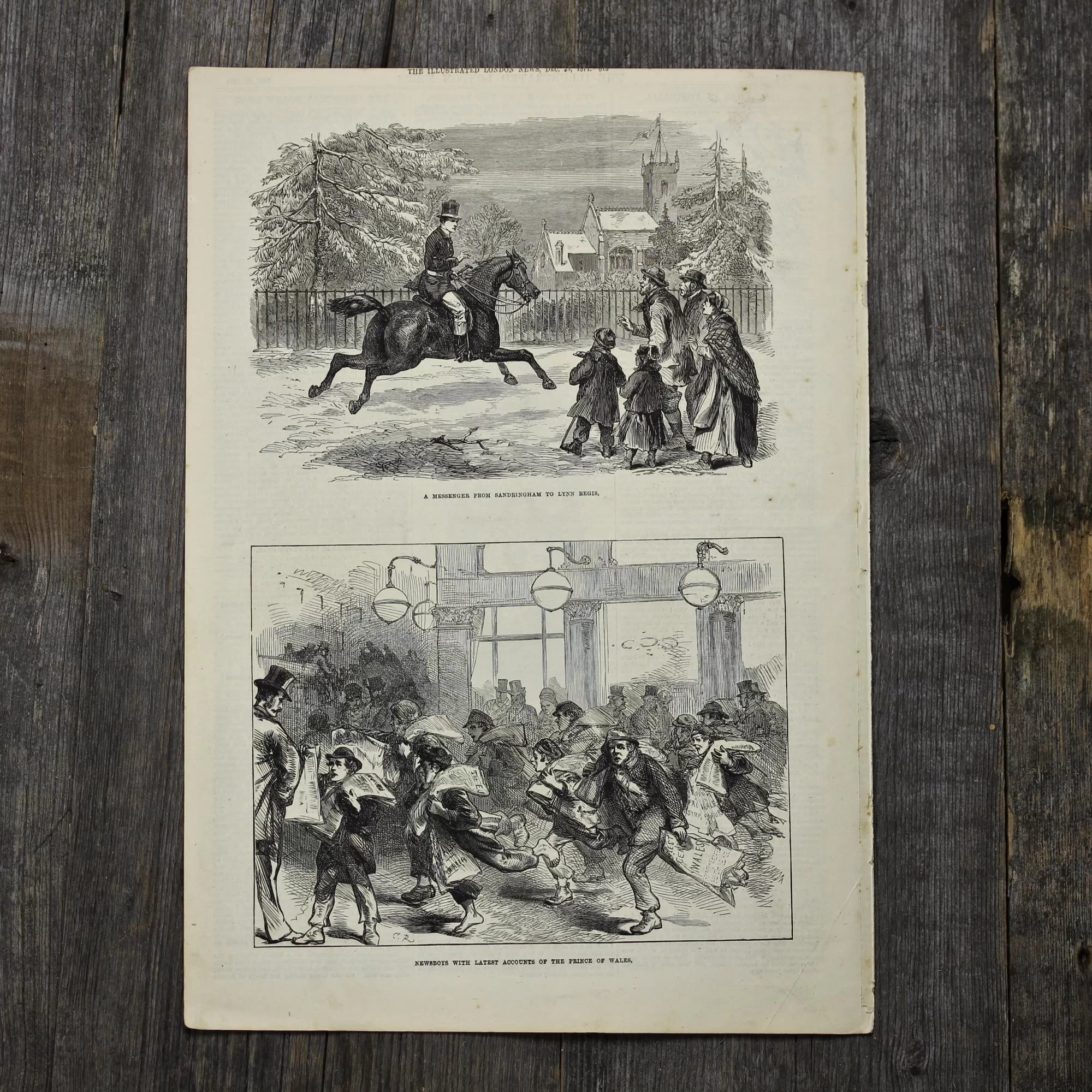 Антикварная иллюстрация The Illustrated London News The international exhibition entrance to the english picture gallery