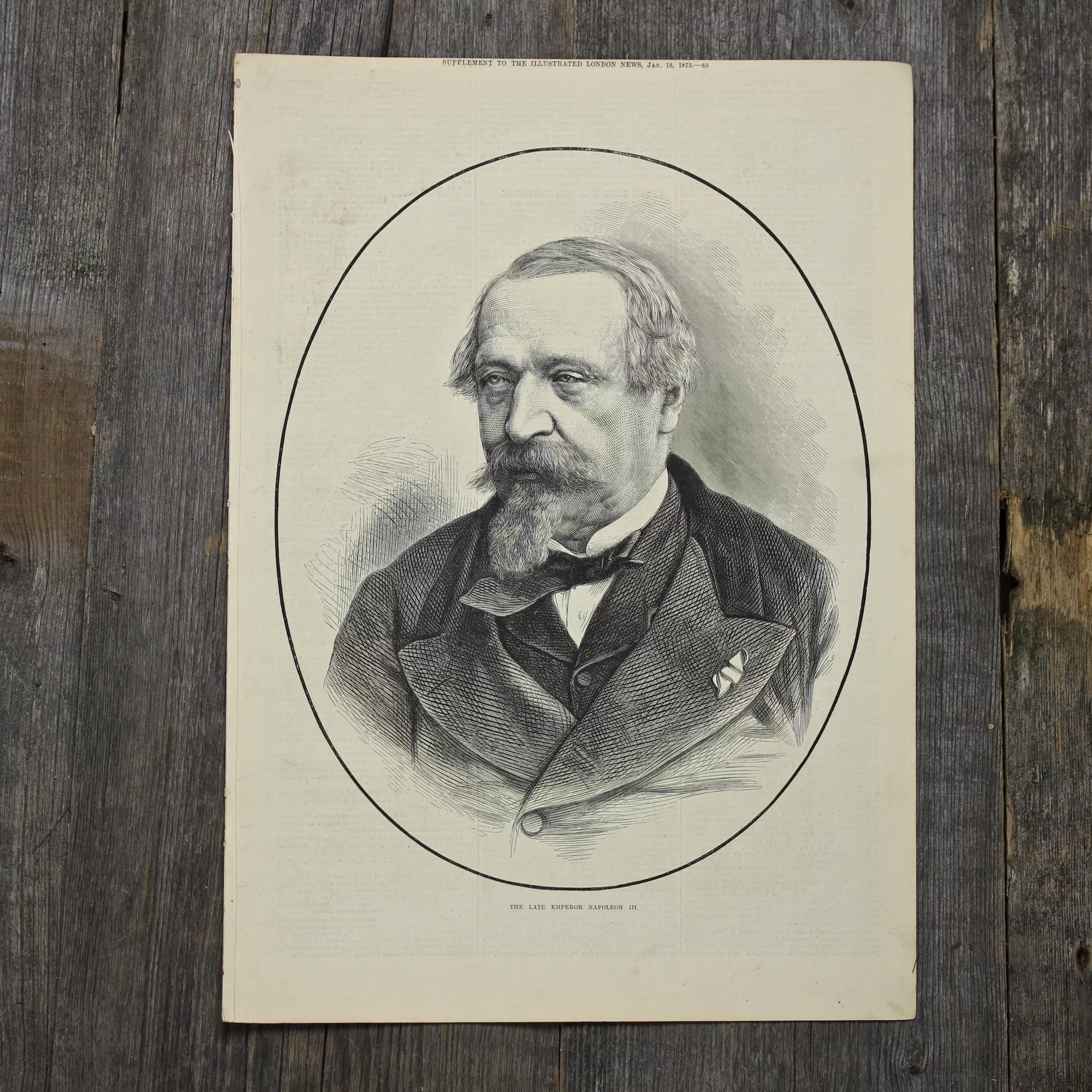 Антикварная иллюстрация The Illustrated London News The Prince Imperial, The late Emperor Napoleon III