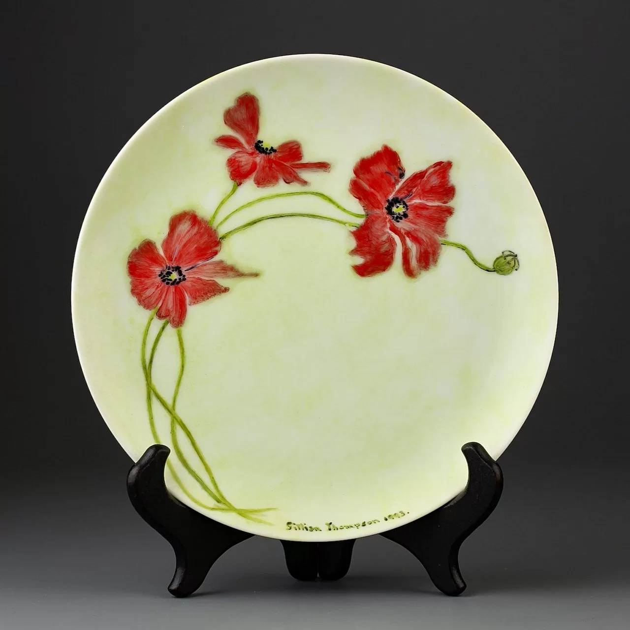 Тарелка винтажная декоративная настенная Фарфор Ручная роспись Маки Paris Porcelain Candlelight