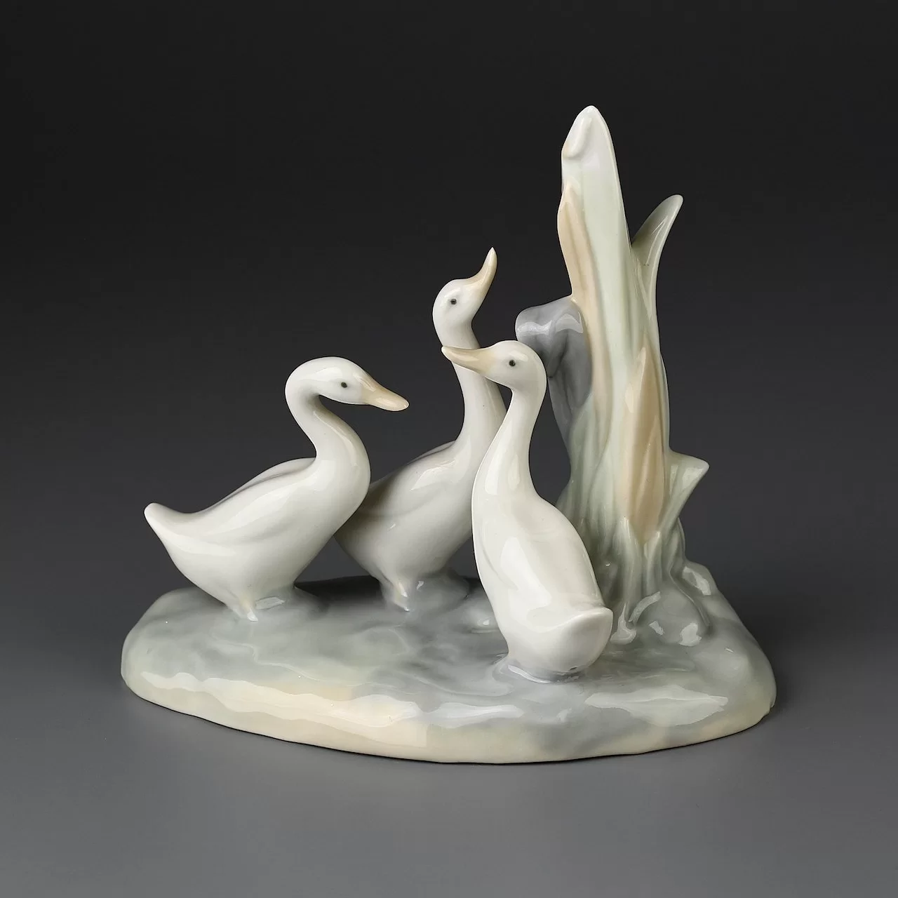 Винтажная фарфоровая статуэтка Испания Lladro NAO Group of Ducks Утки
