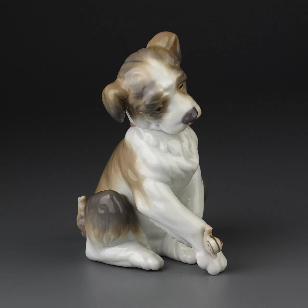 Винтажная фарфоровая статуэтка Собака и улитка Lladro 6211 New Friend