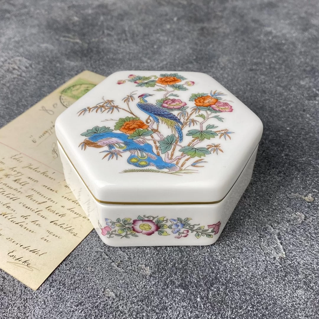 Винтажная английская шкатулка Wedgwood Веджвуд Kutani Crane