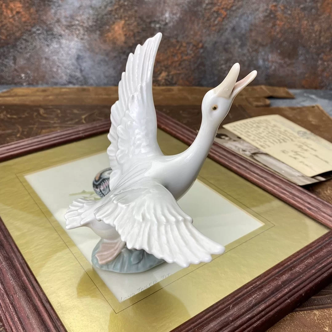 Винтажная фарфоровая статуэтка Испания Lladro 1263 Duck Running Утка
