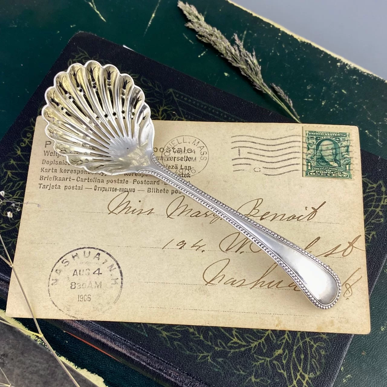 Винтажная английская ложка сифтер для сахарной пудры корицы Sifter Spoon