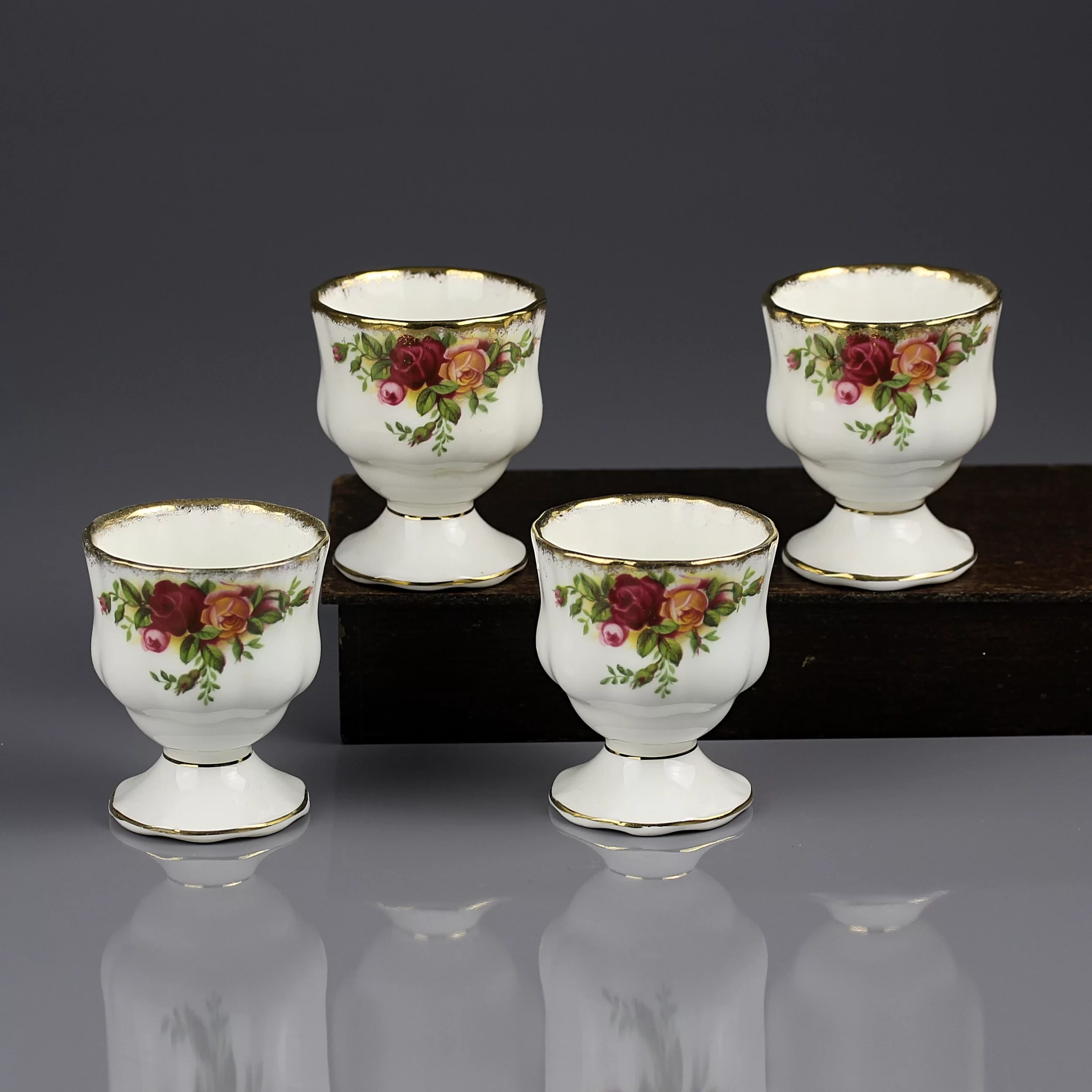 Винтажные английские пашотницы для яиц Royal Albert Розы Old Country Roses